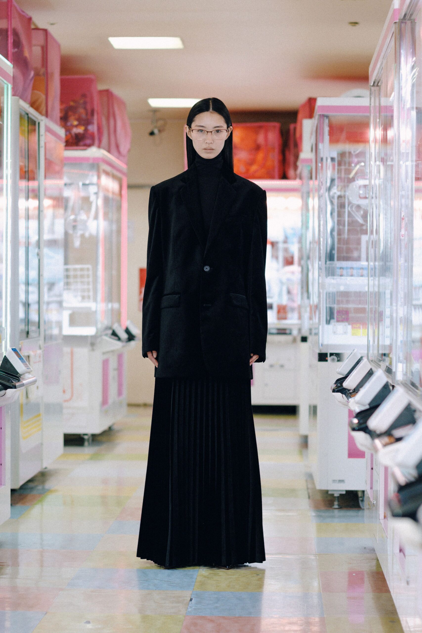 black velvet blazer and dress