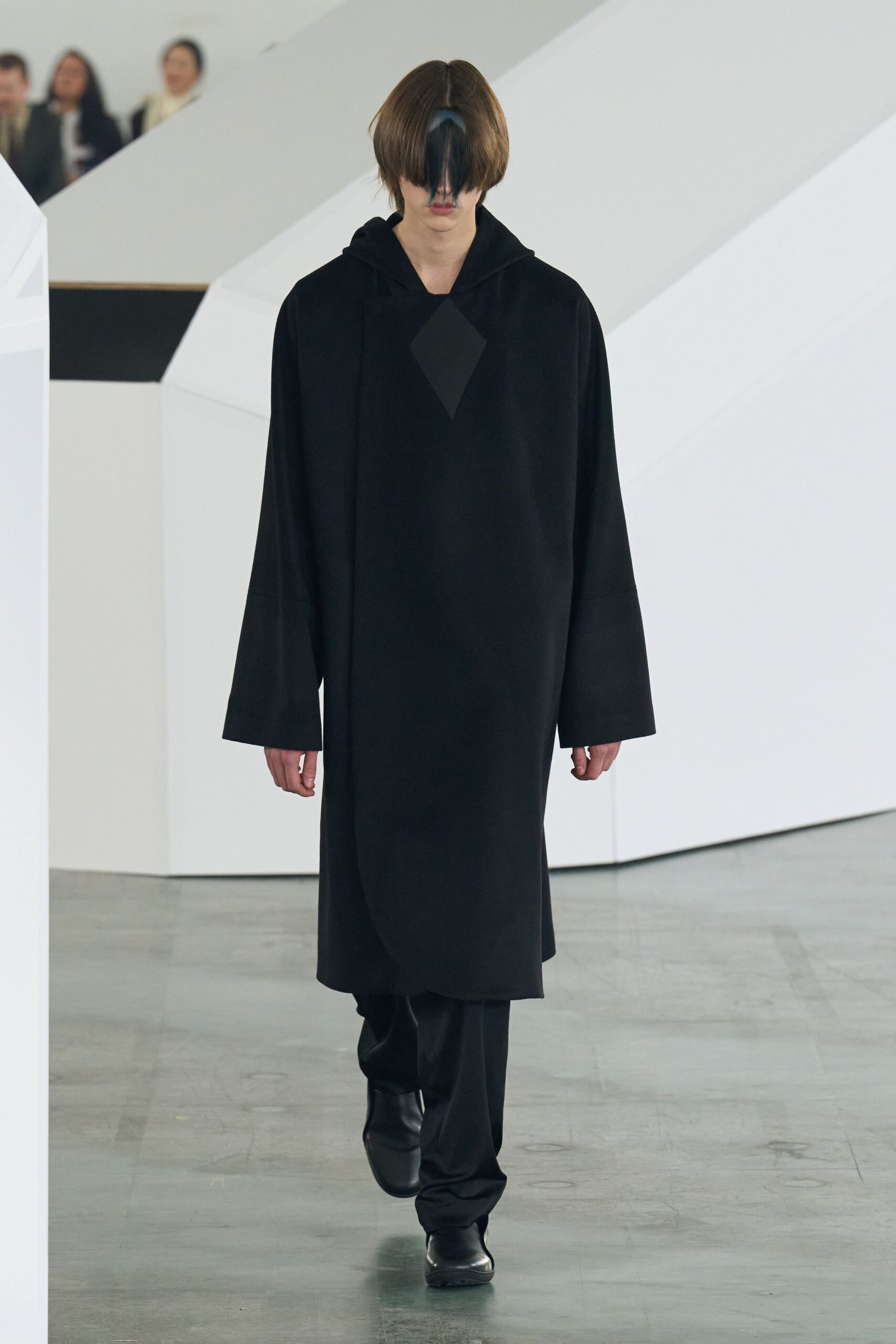 black wool coat with hood