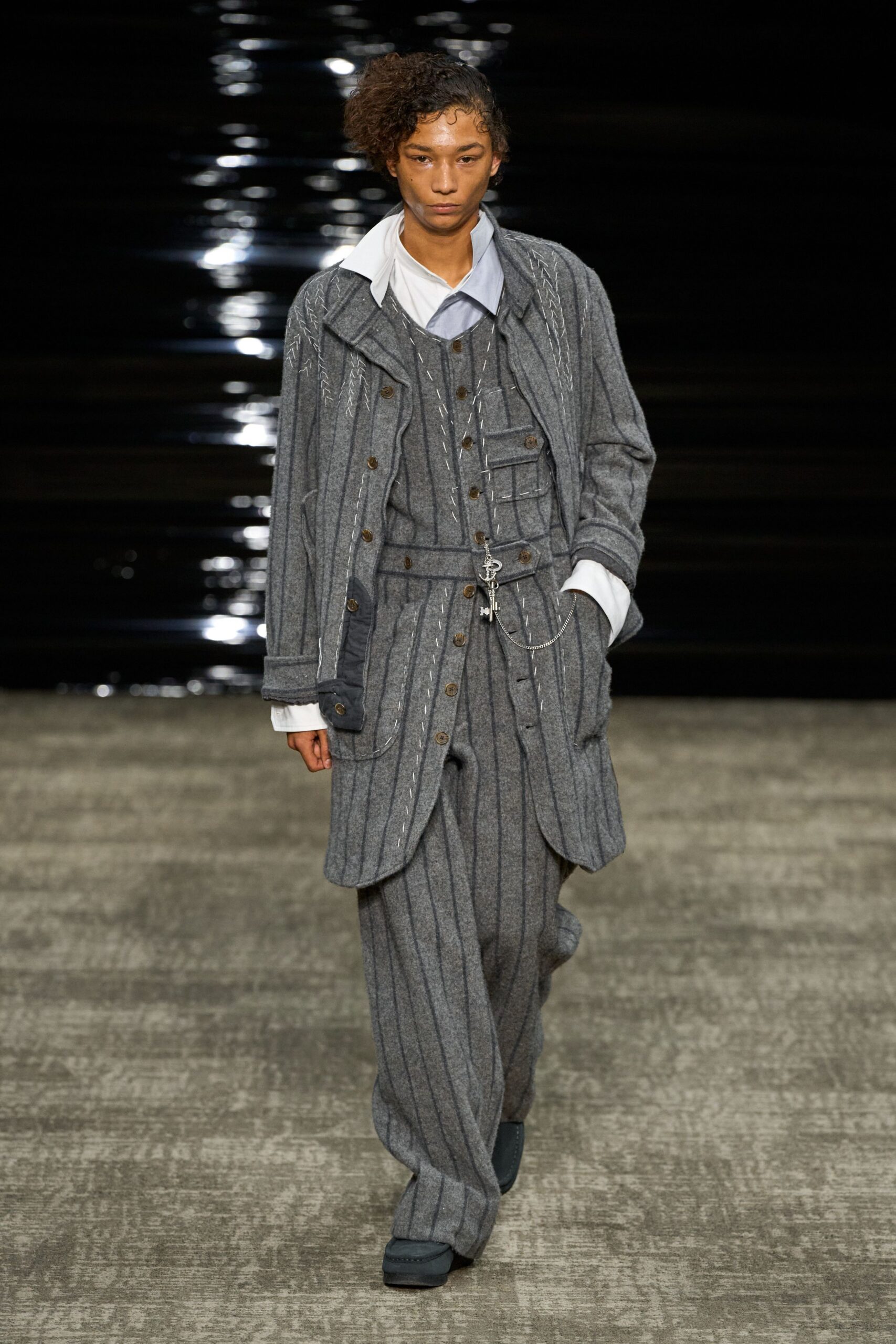 gray wool relaxed suit