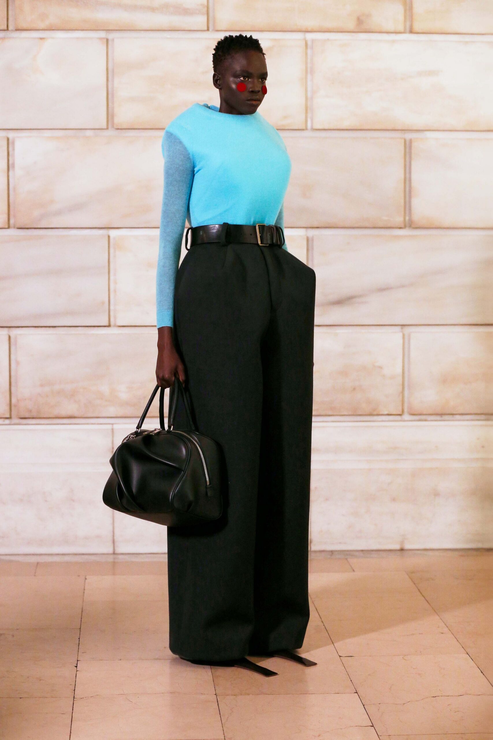 black denim relaxed wide-leg pants