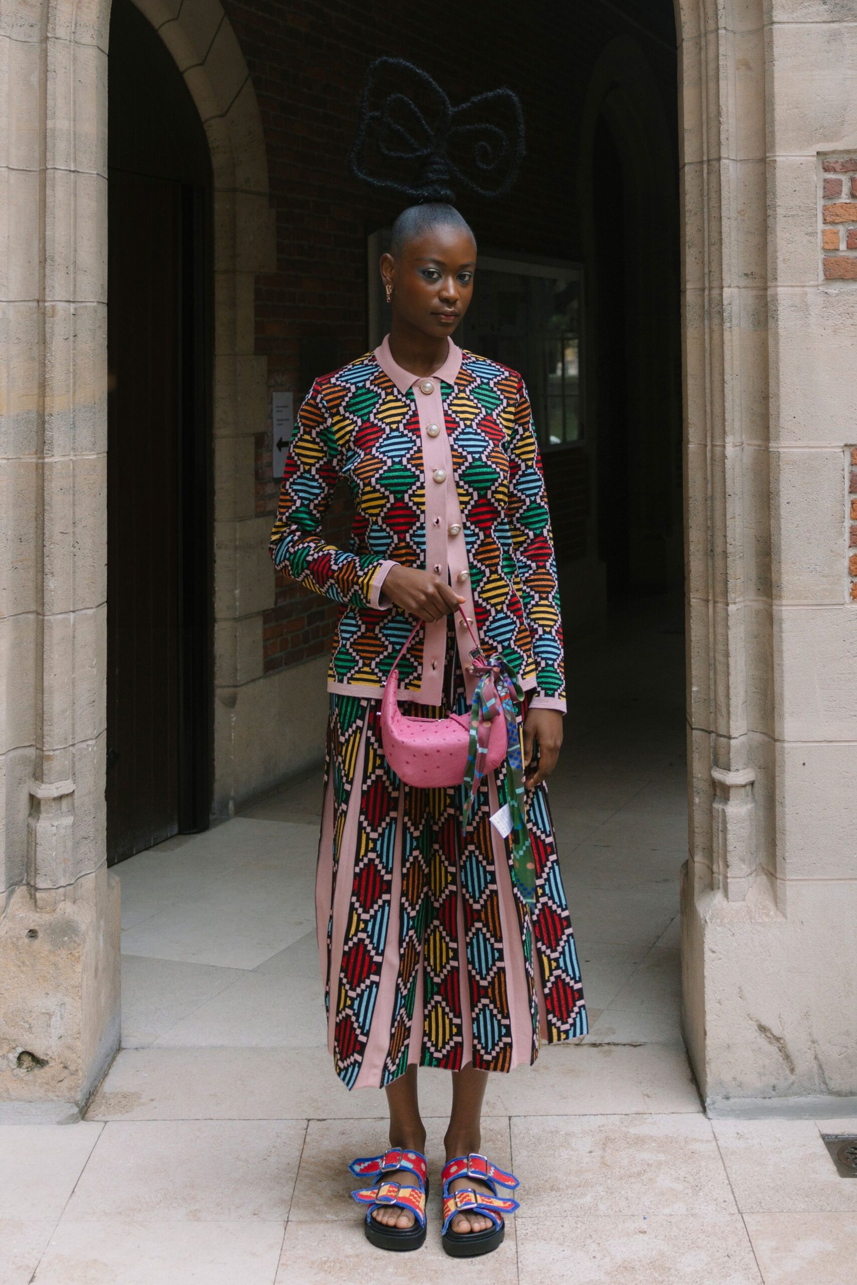 multi long-sleeve collared fitted buttoned cardigan
