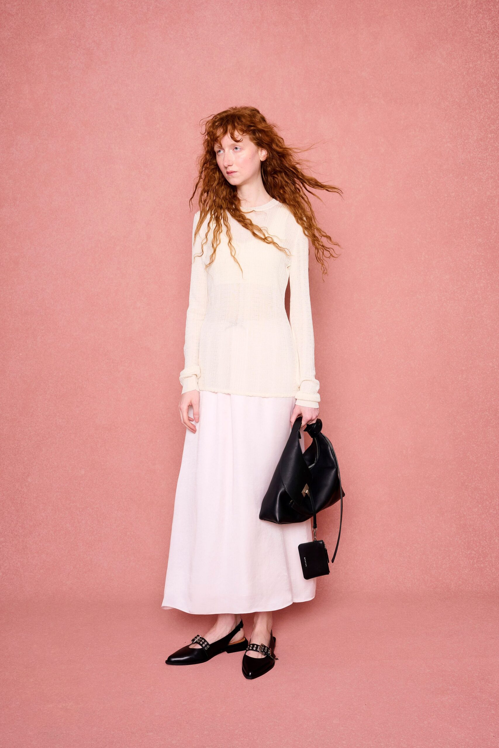 white cotton relaxed a-line maxi skirt