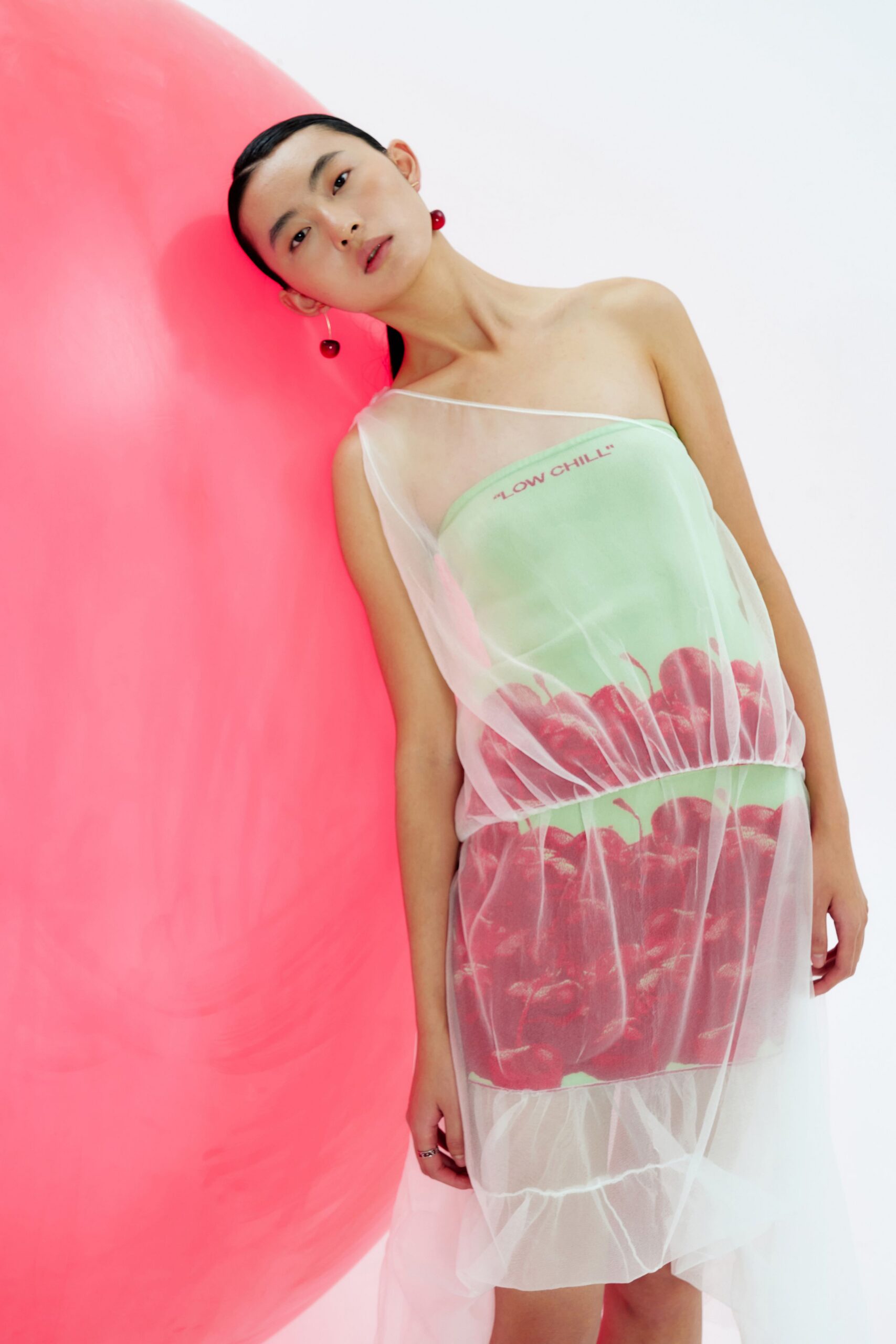 sheer layered printed mini dress