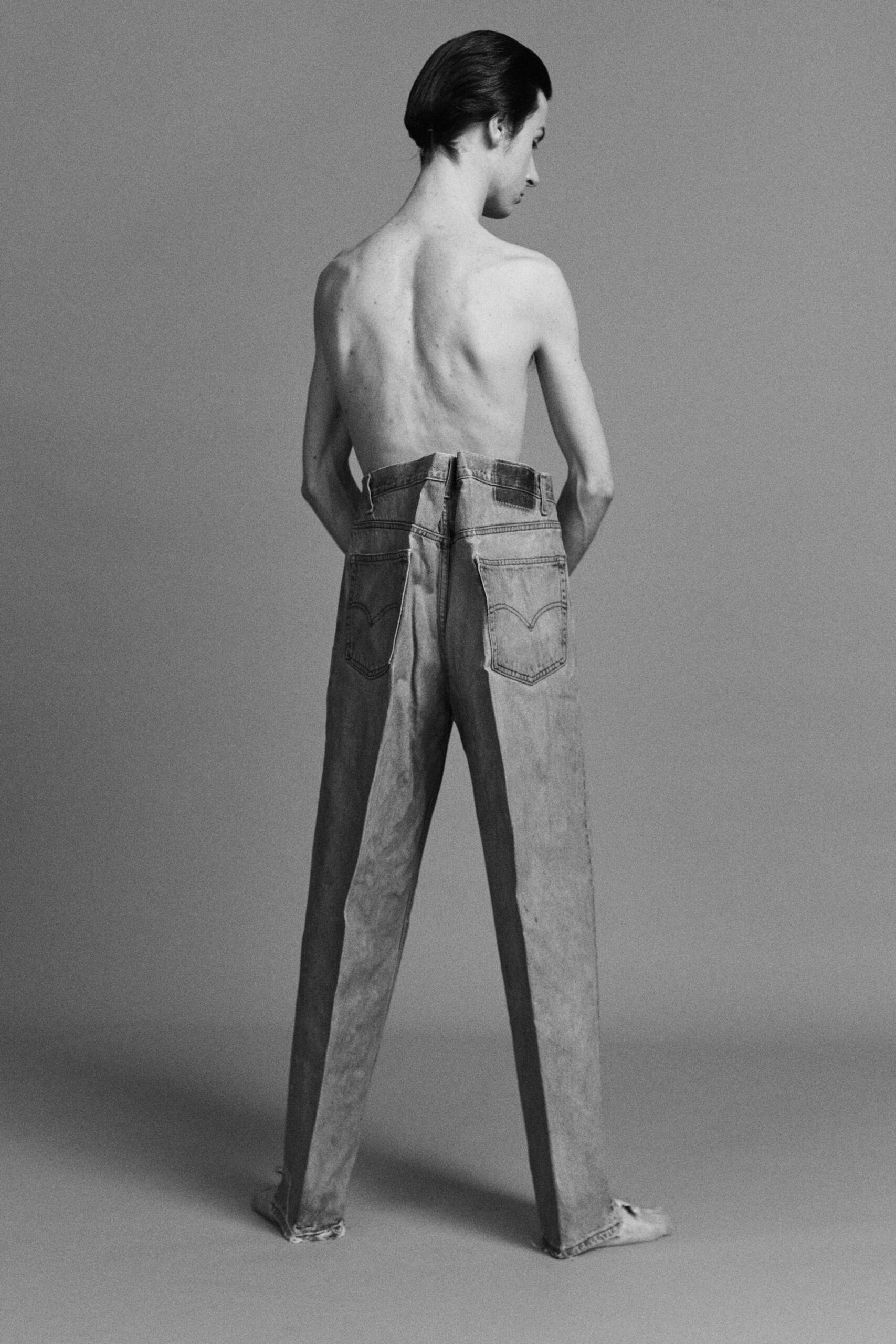 distressed blue denim pants