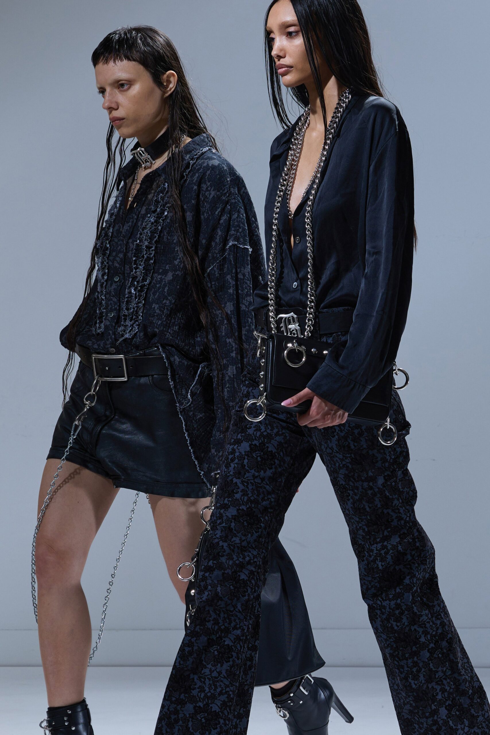 black cotton fitted flared pants