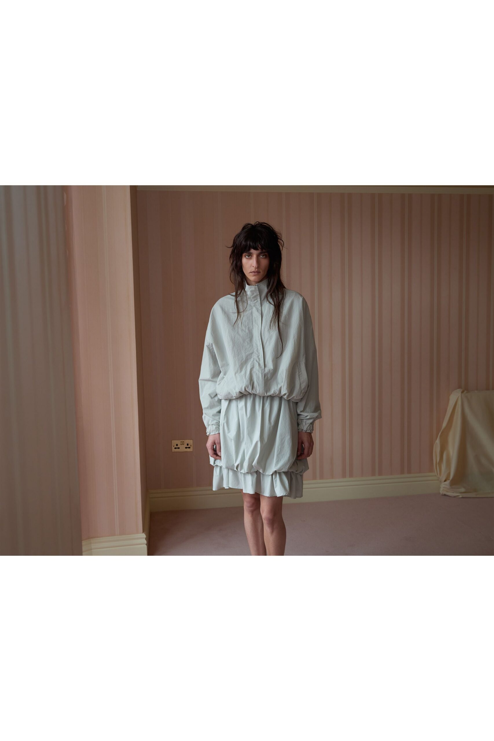 light blue relaxed hooded dress
