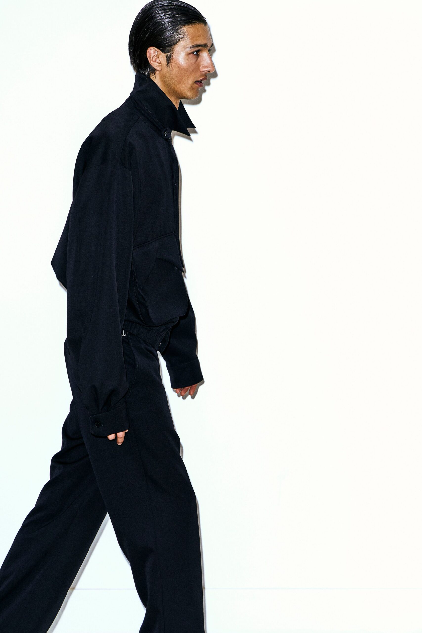 black relaxed jacket and pants