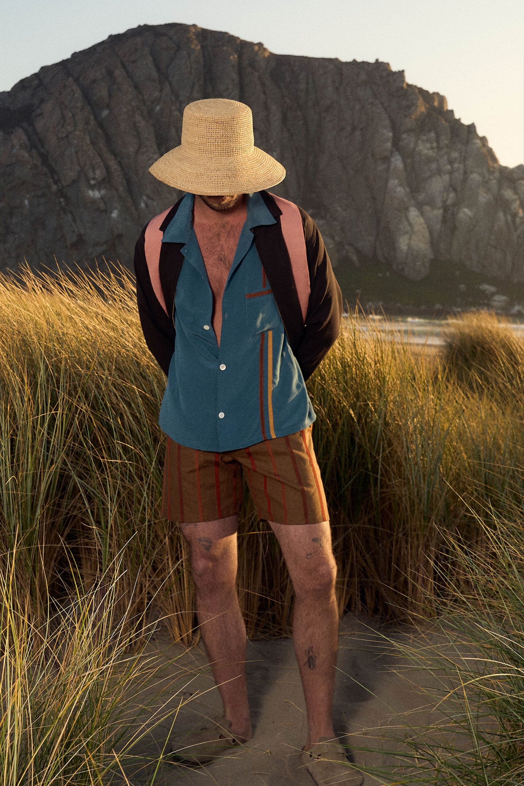 blue relaxed shirt with shorts