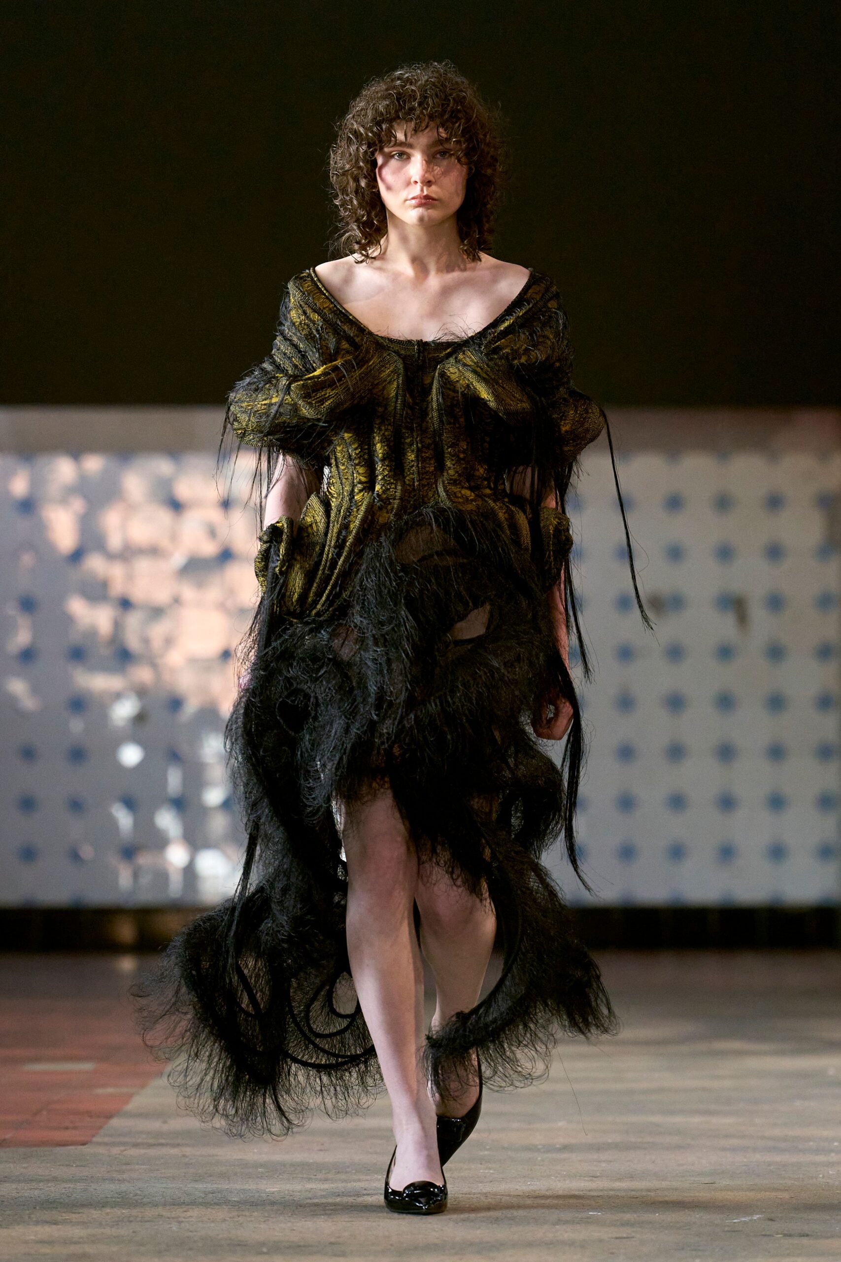 black silk sleeveless v-neck relaxed draped layered dress