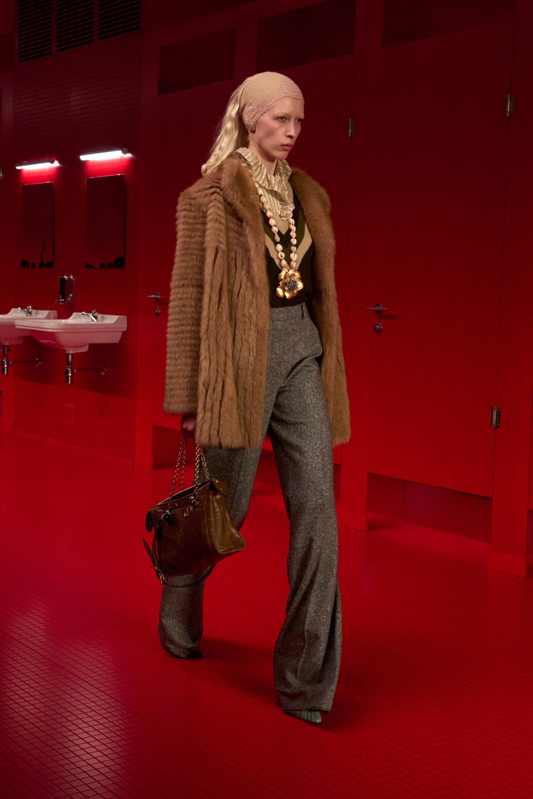 brown fur relaxed coat