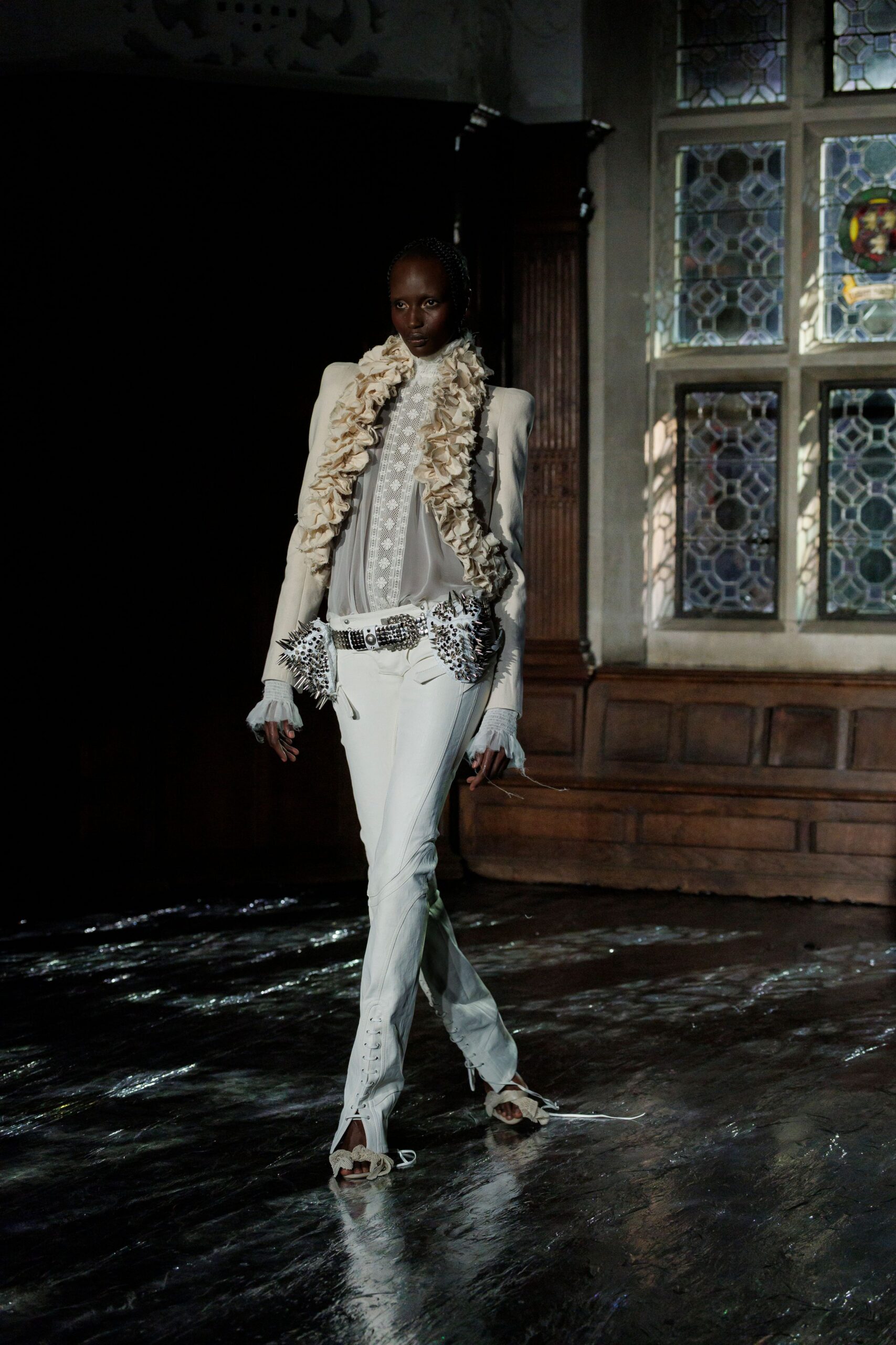 white fitted shirt and pants