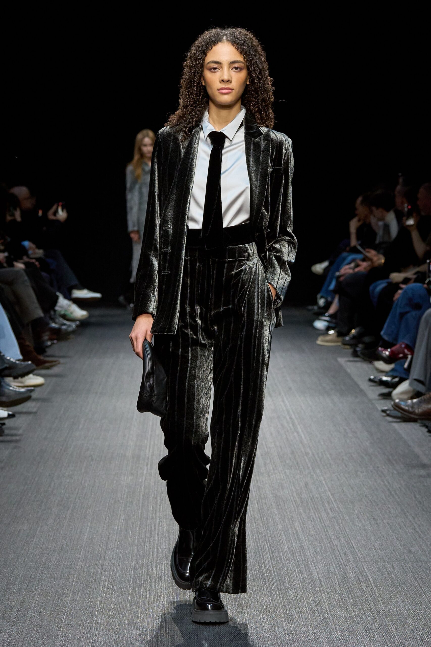 black velvet tailored suit