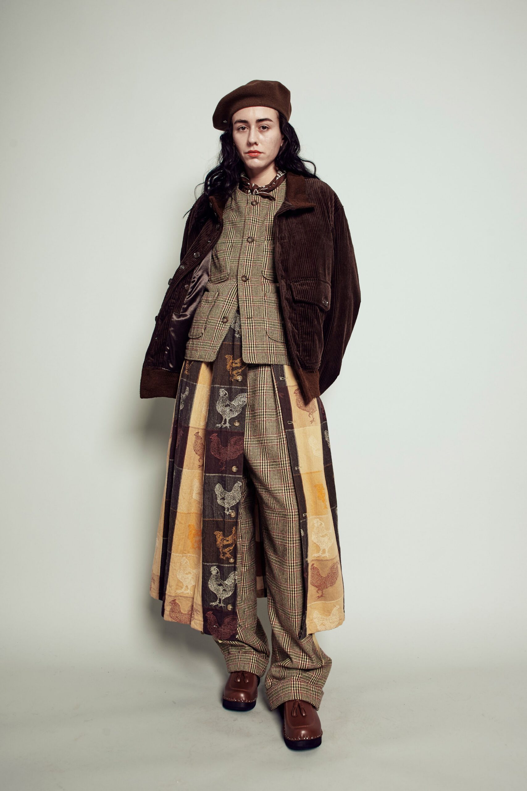 multi cotton relaxed wide-leg printed pants