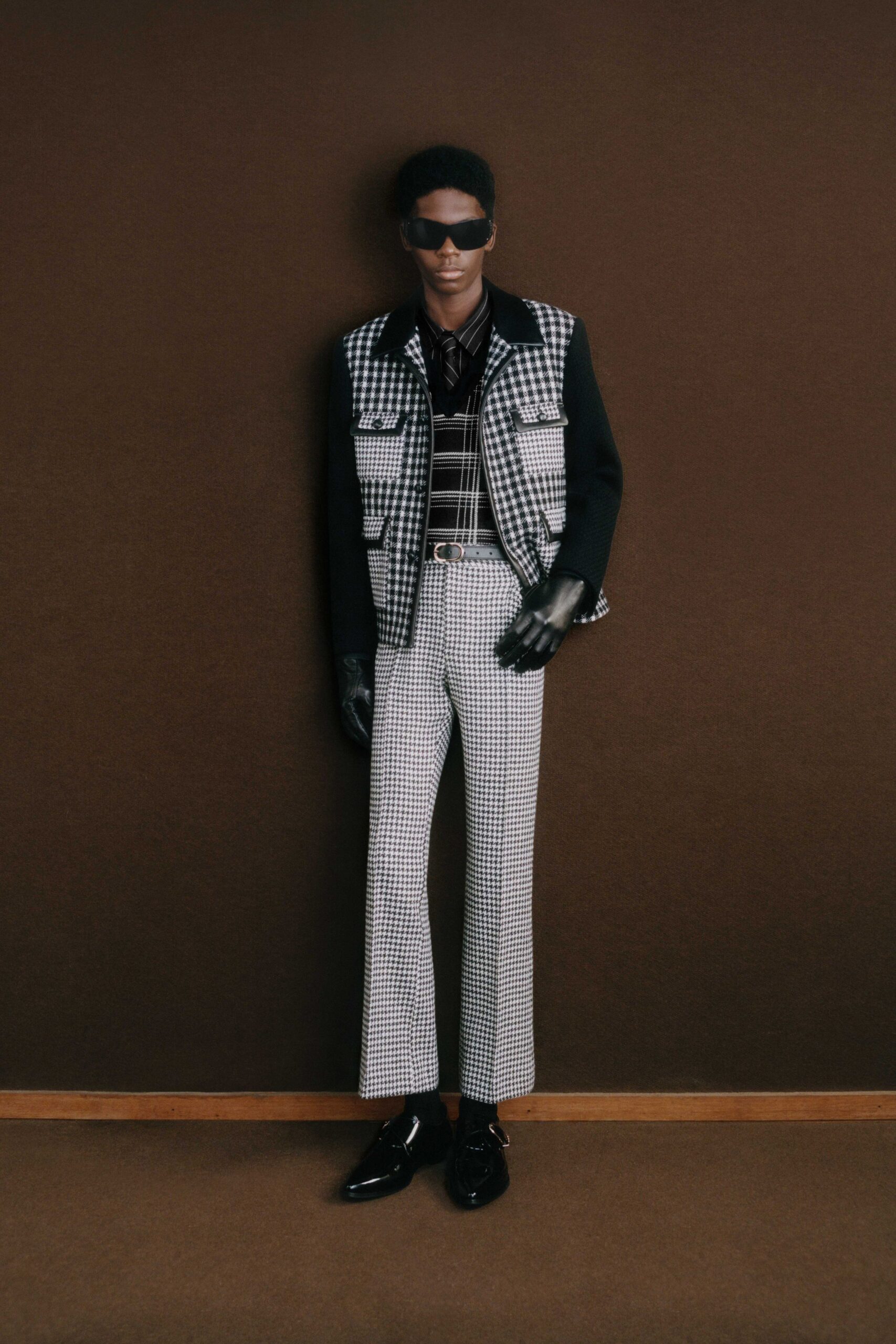black and white tailored blazer