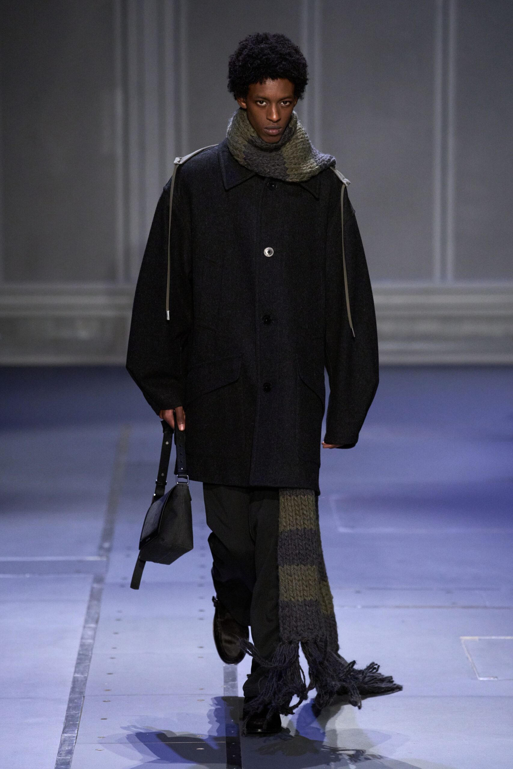 oversized black wool coat