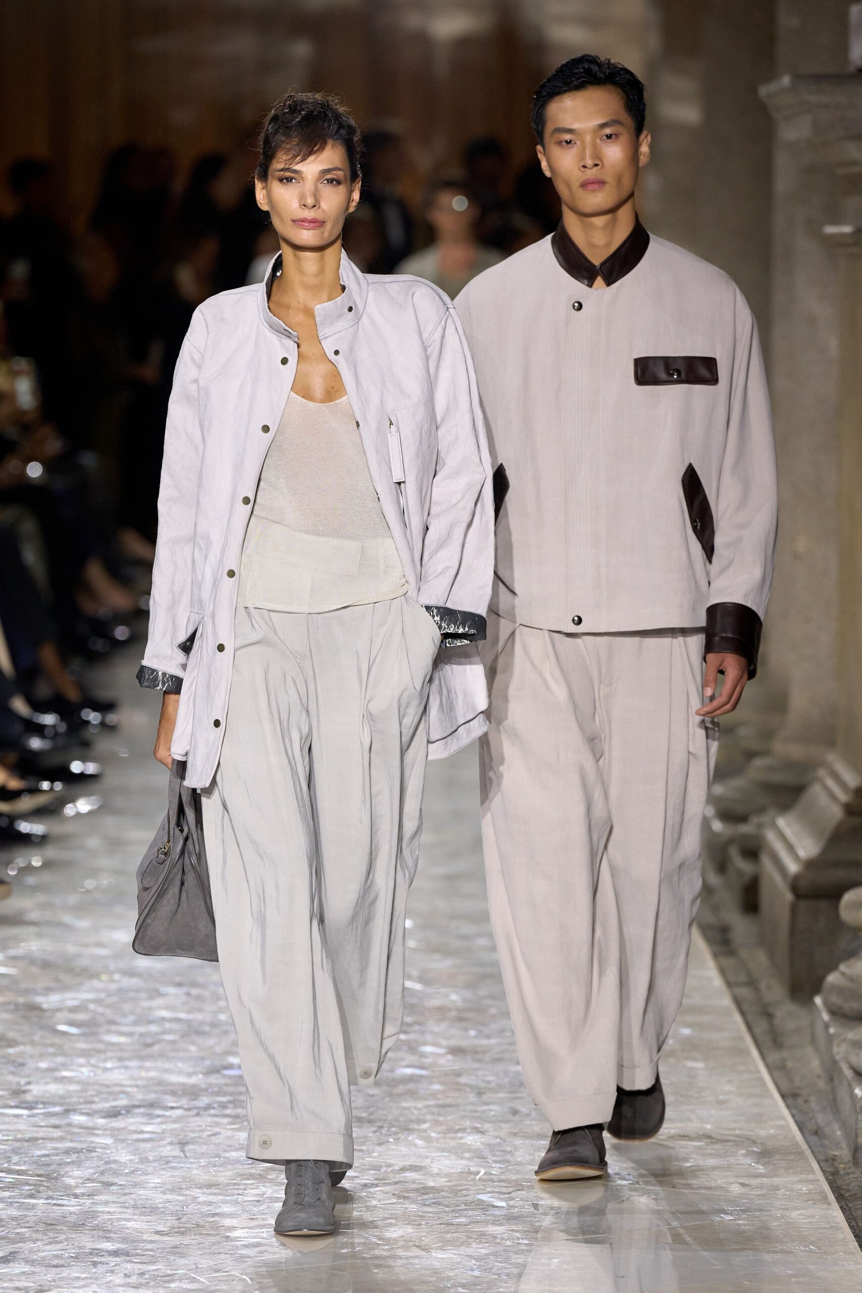 gray relaxed cotton jacket and pants