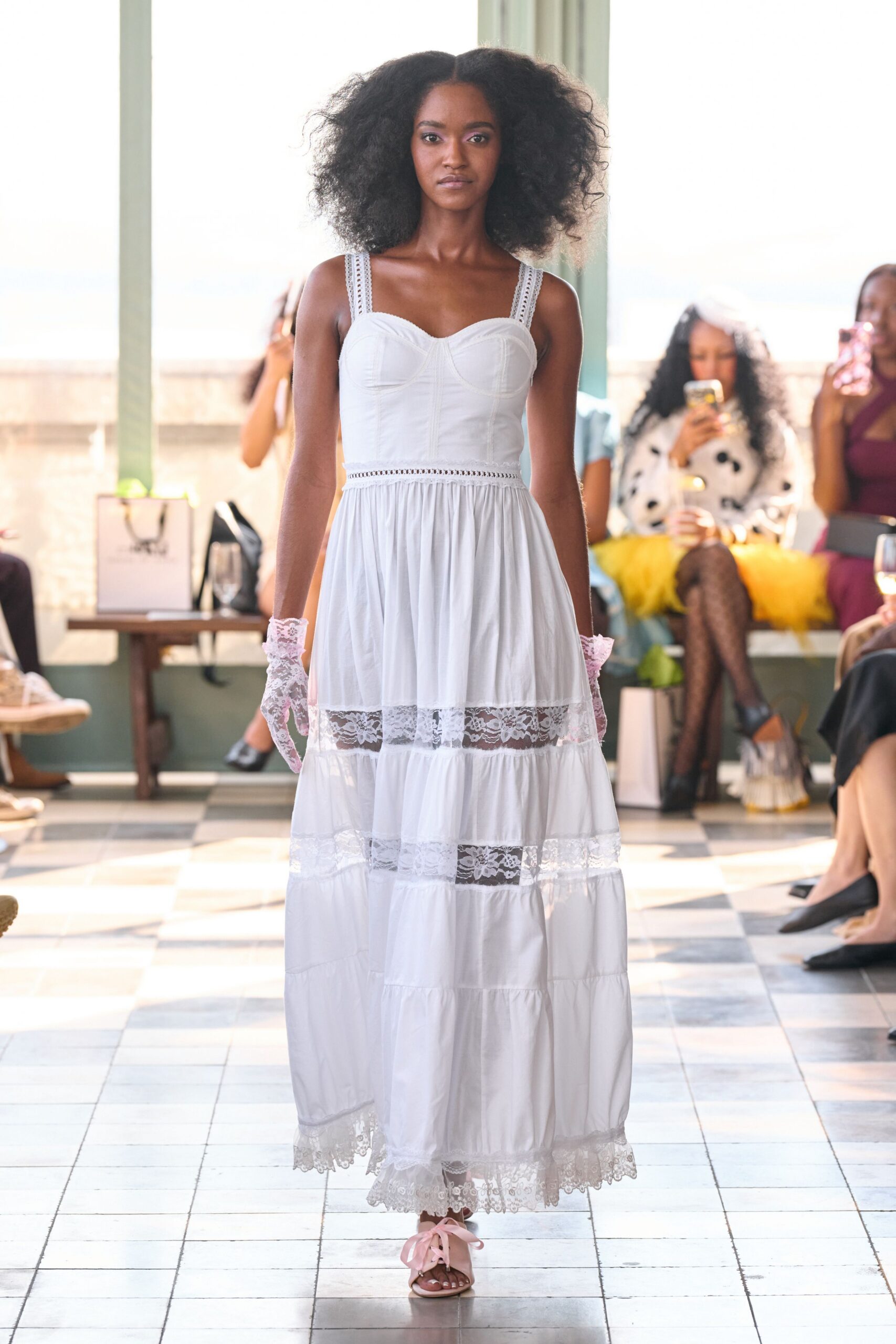 white maxi dress with lace