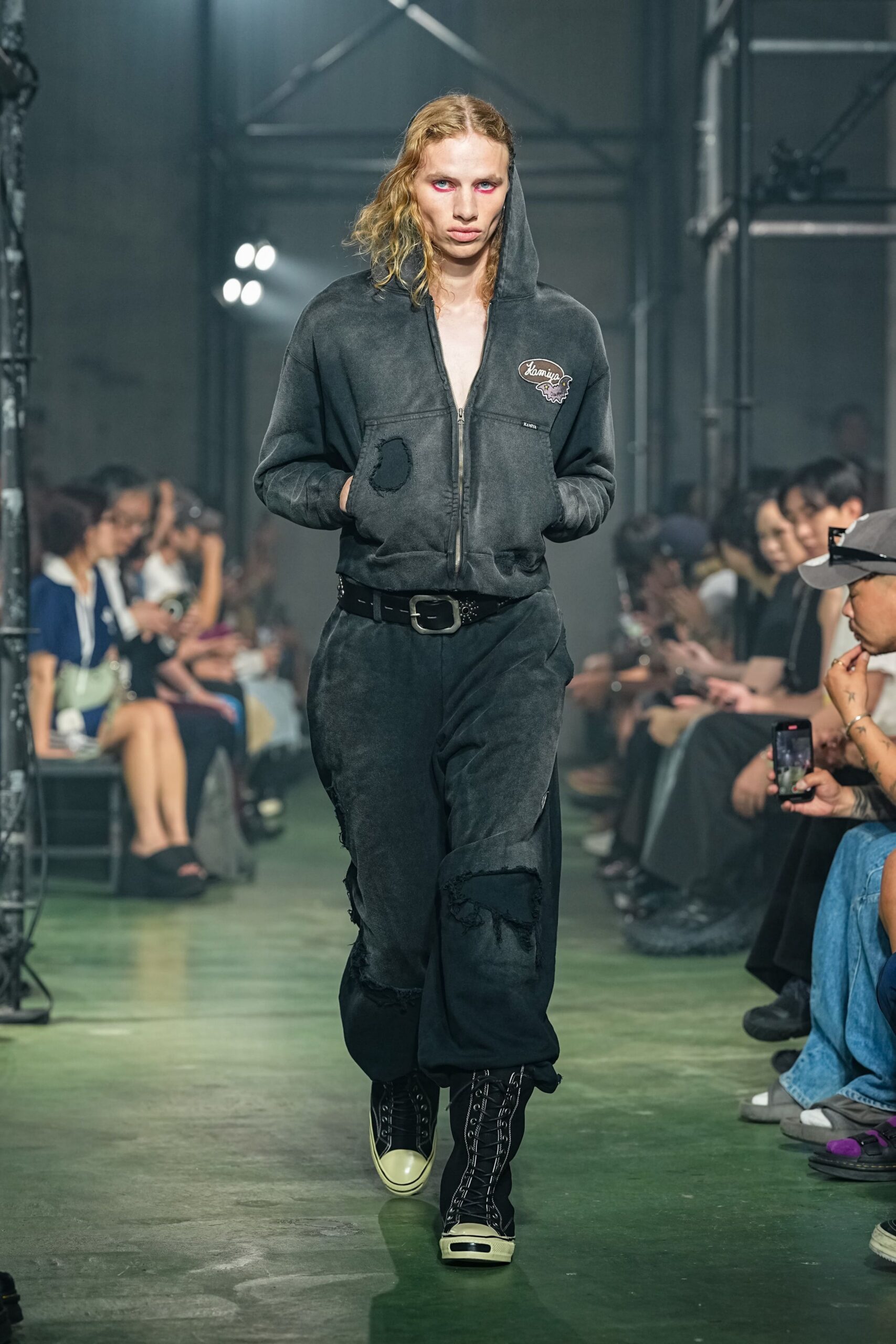black relaxed hooded jumpsuit