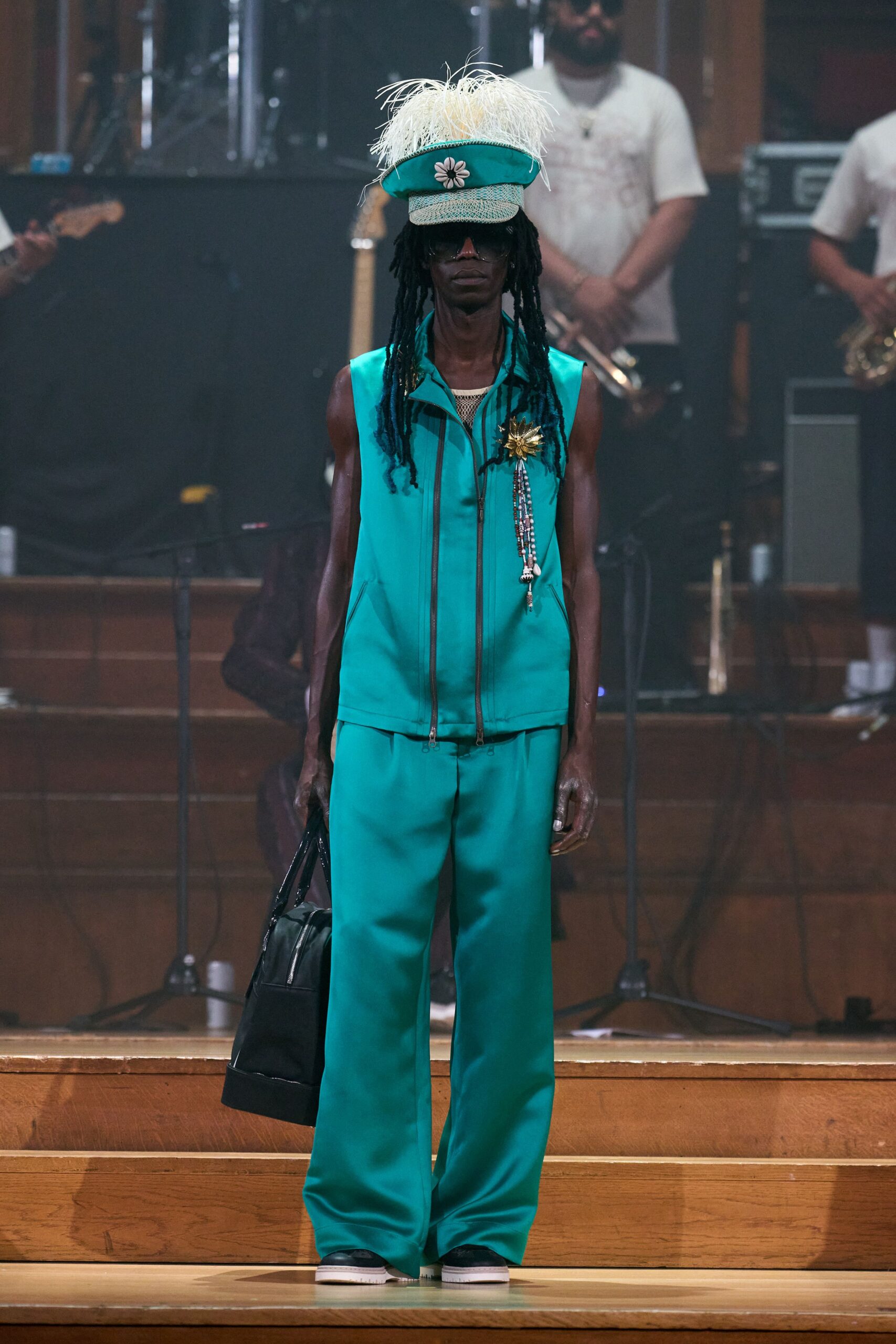 teal silk sleeveless collared fitted vest