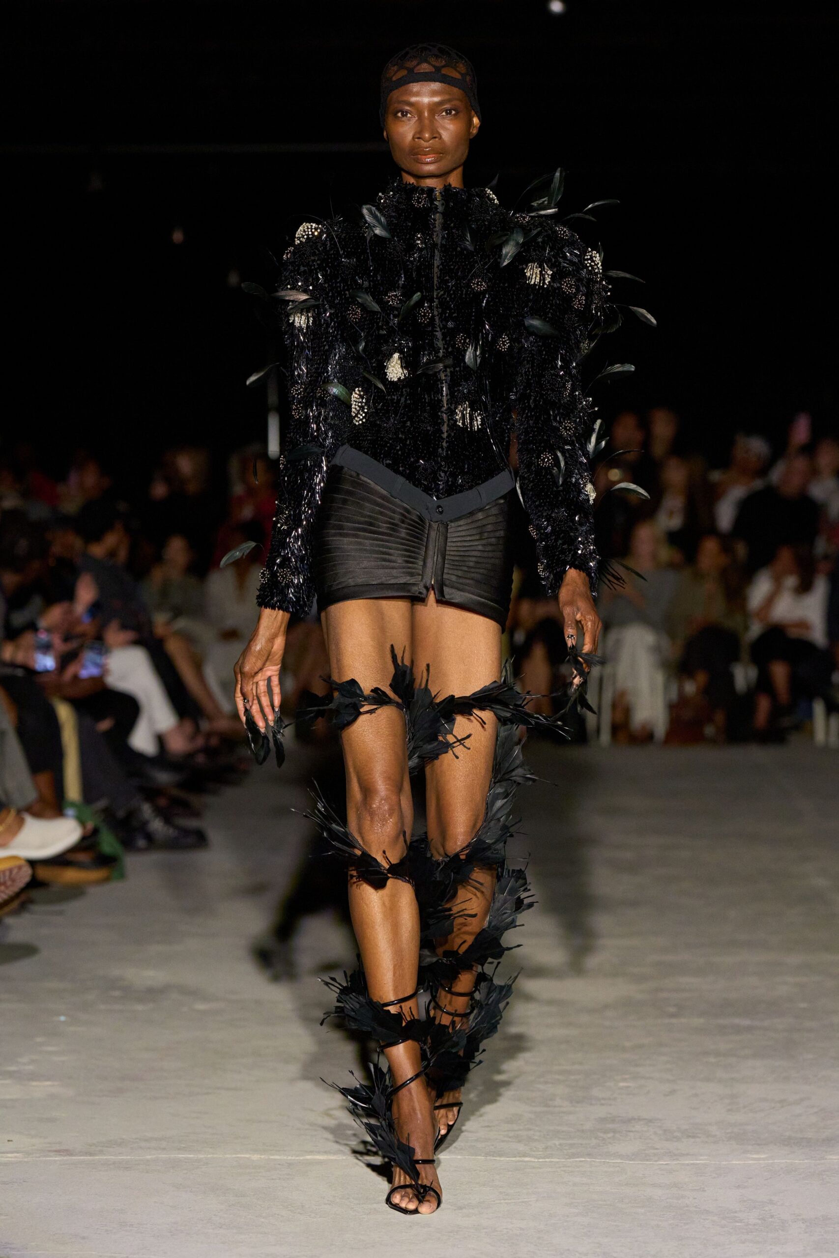black silk fitted zippered shorts