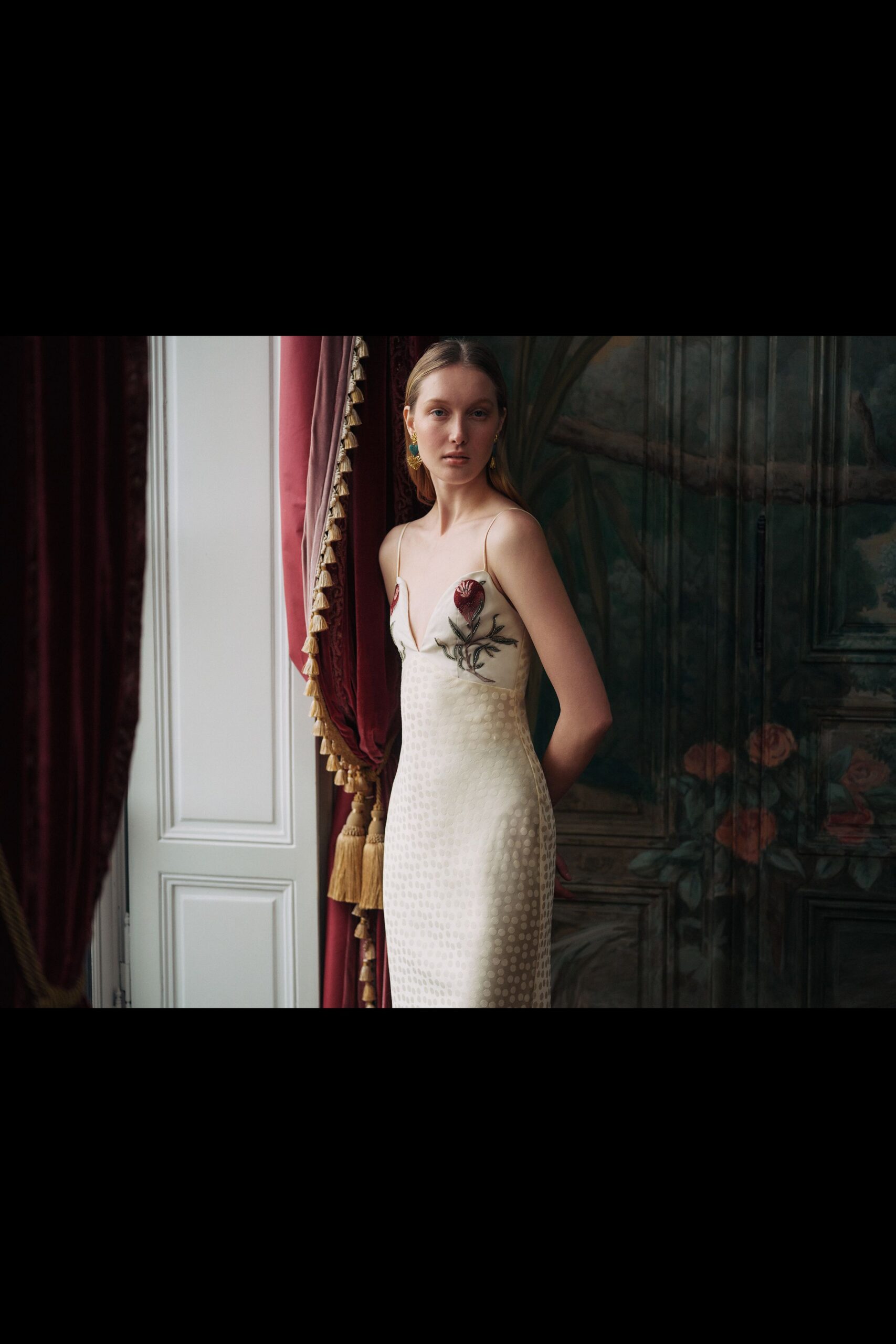 ivory silk sleeveless dress
