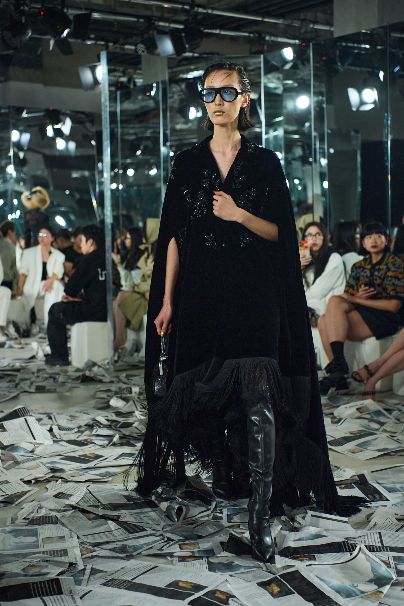 black velvet cape with boots
