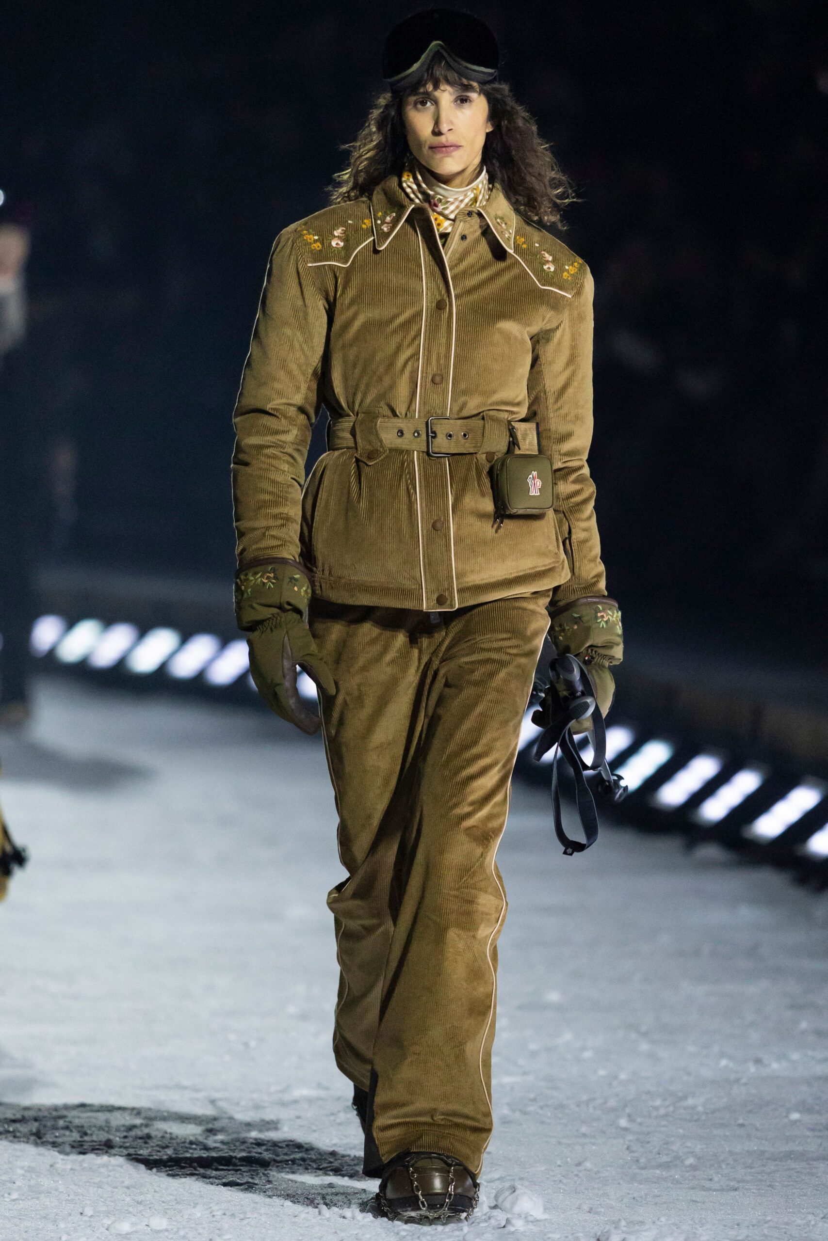 brown suede long-sleeve collared fitted buttoned jacket
