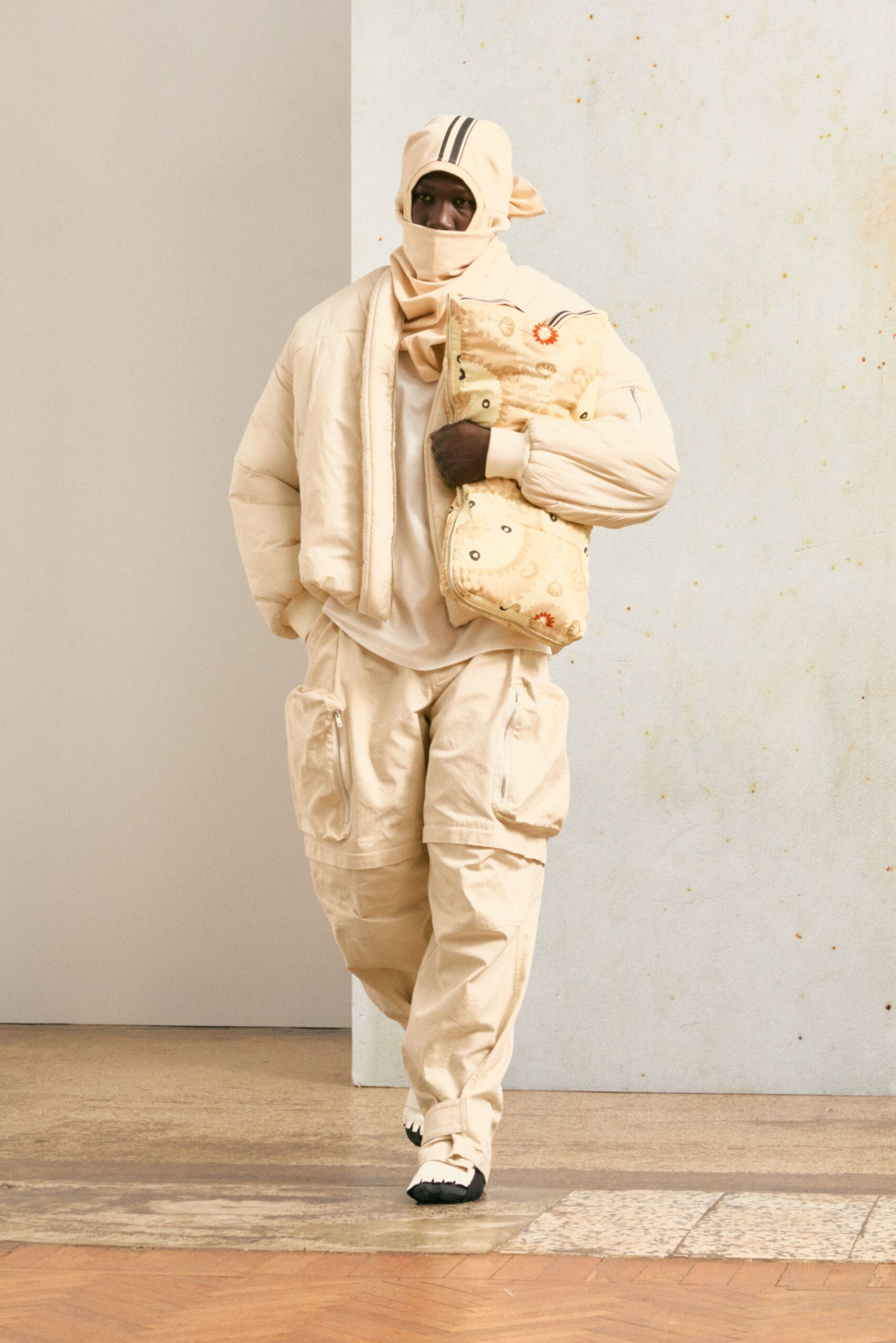 beige relaxed jacket and pants