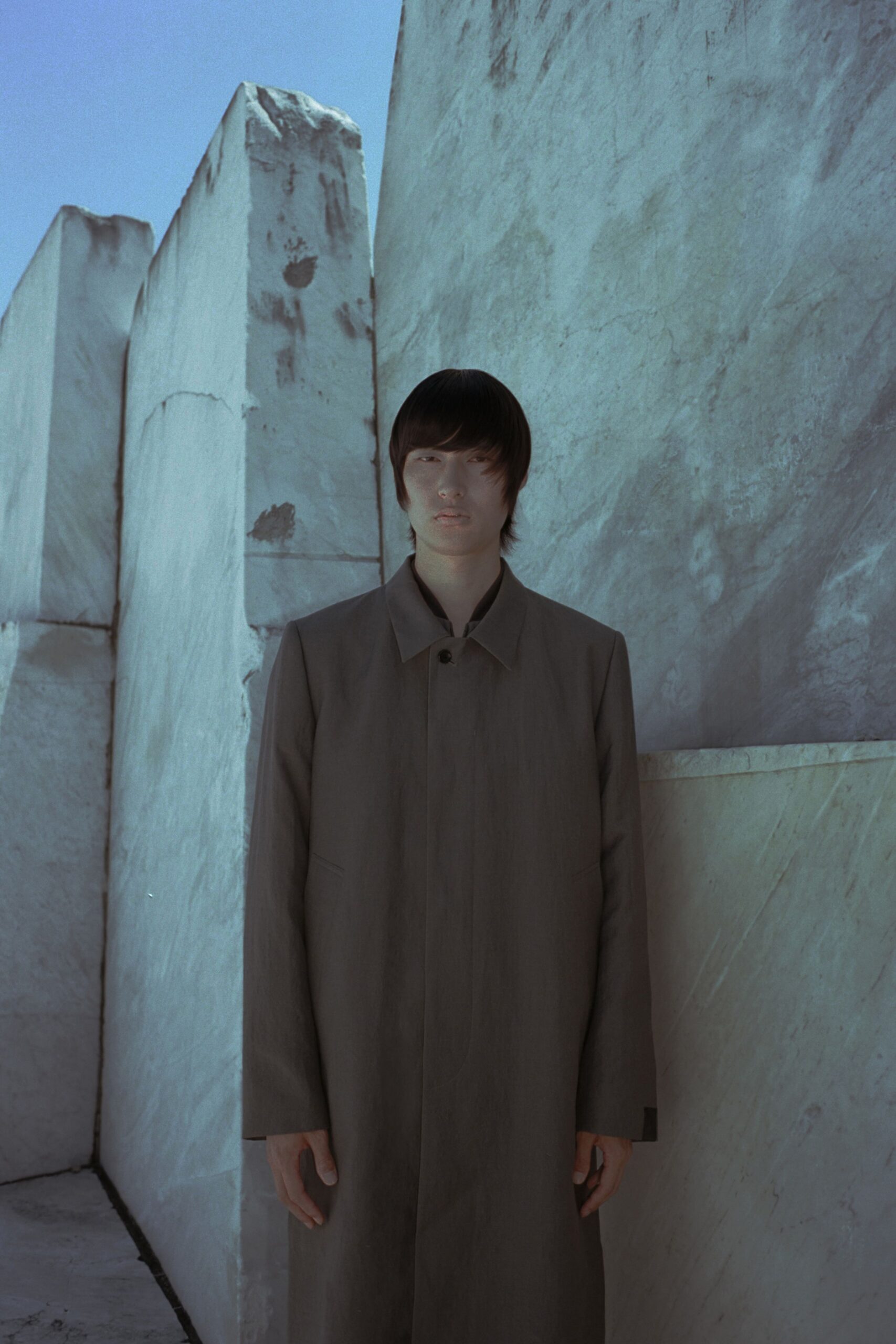 gray relaxed cotton coat