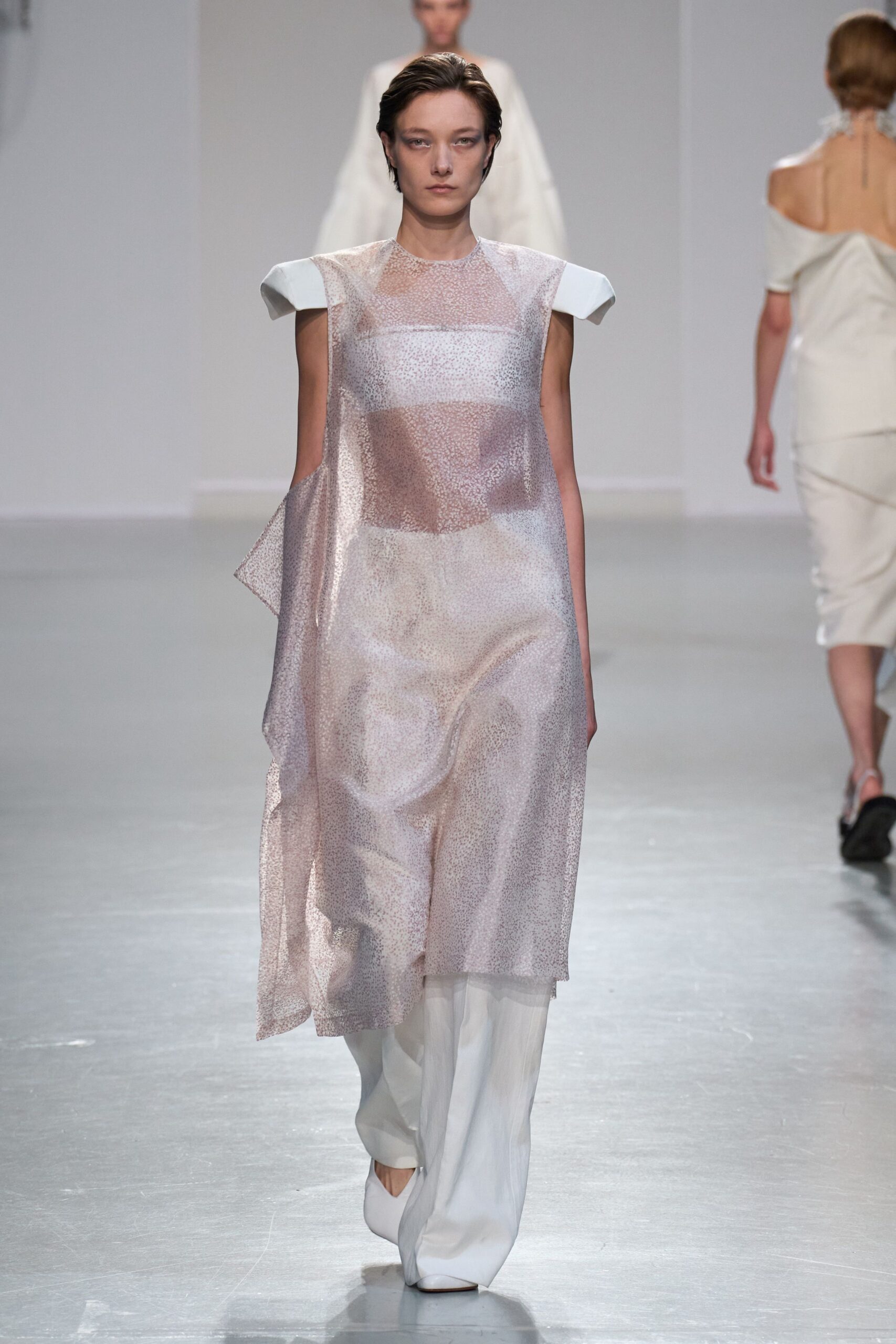 pink silk sleeveless v-neck relaxed layered dress