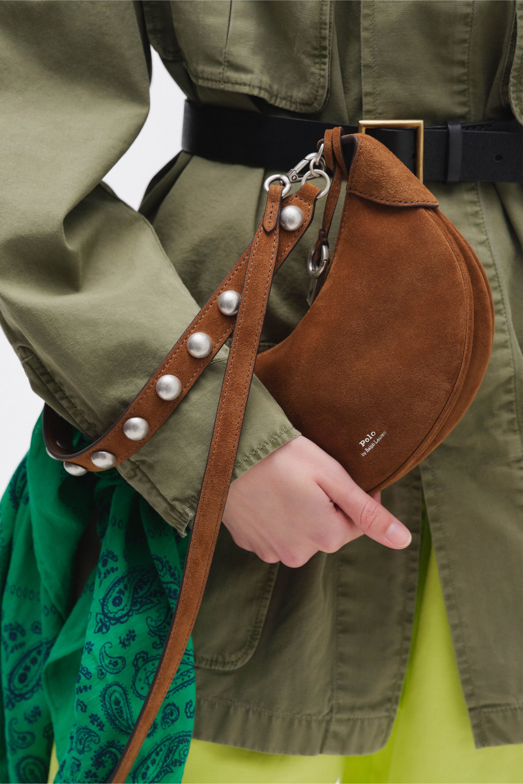 brown suede bag