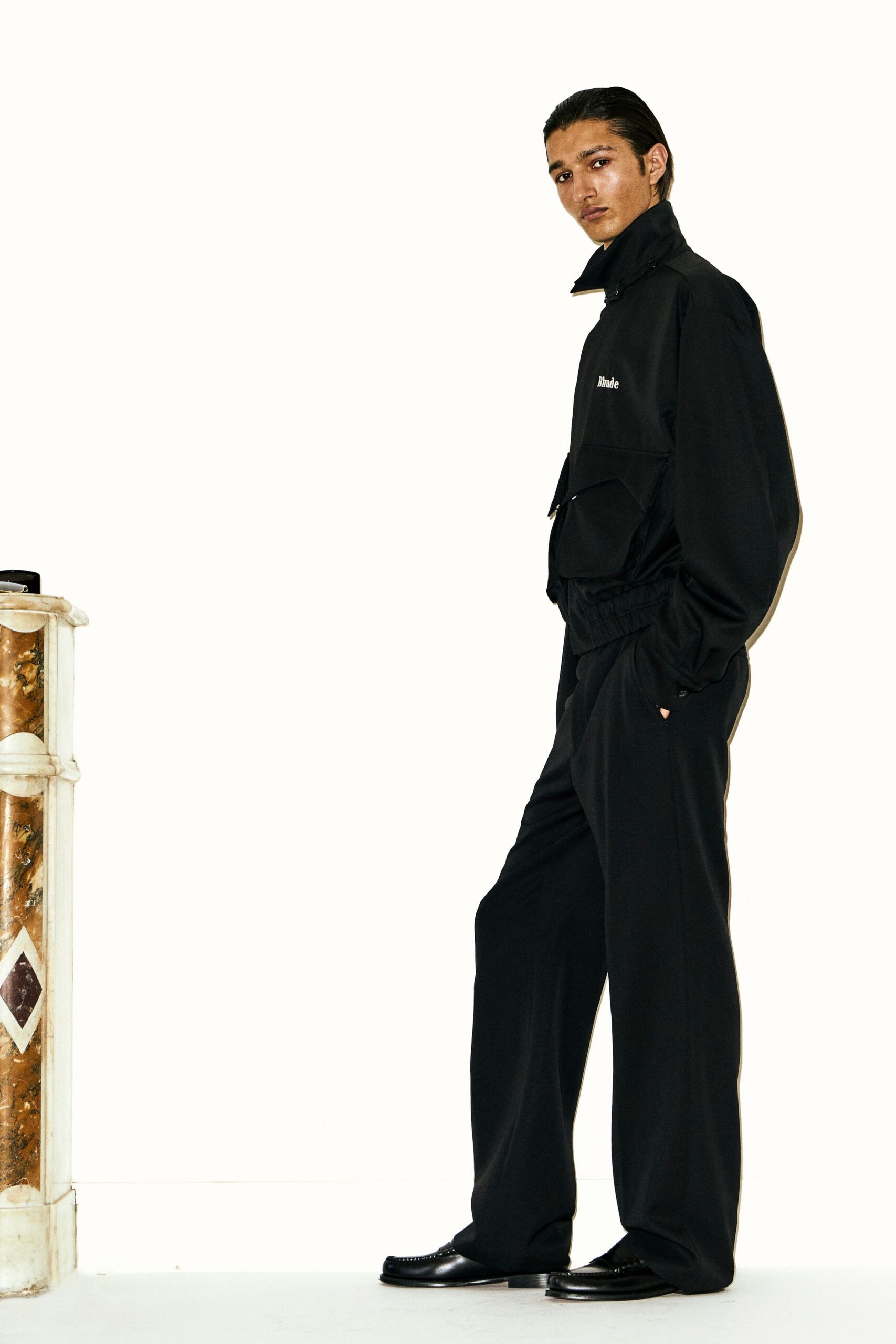 black relaxed jacket and pants