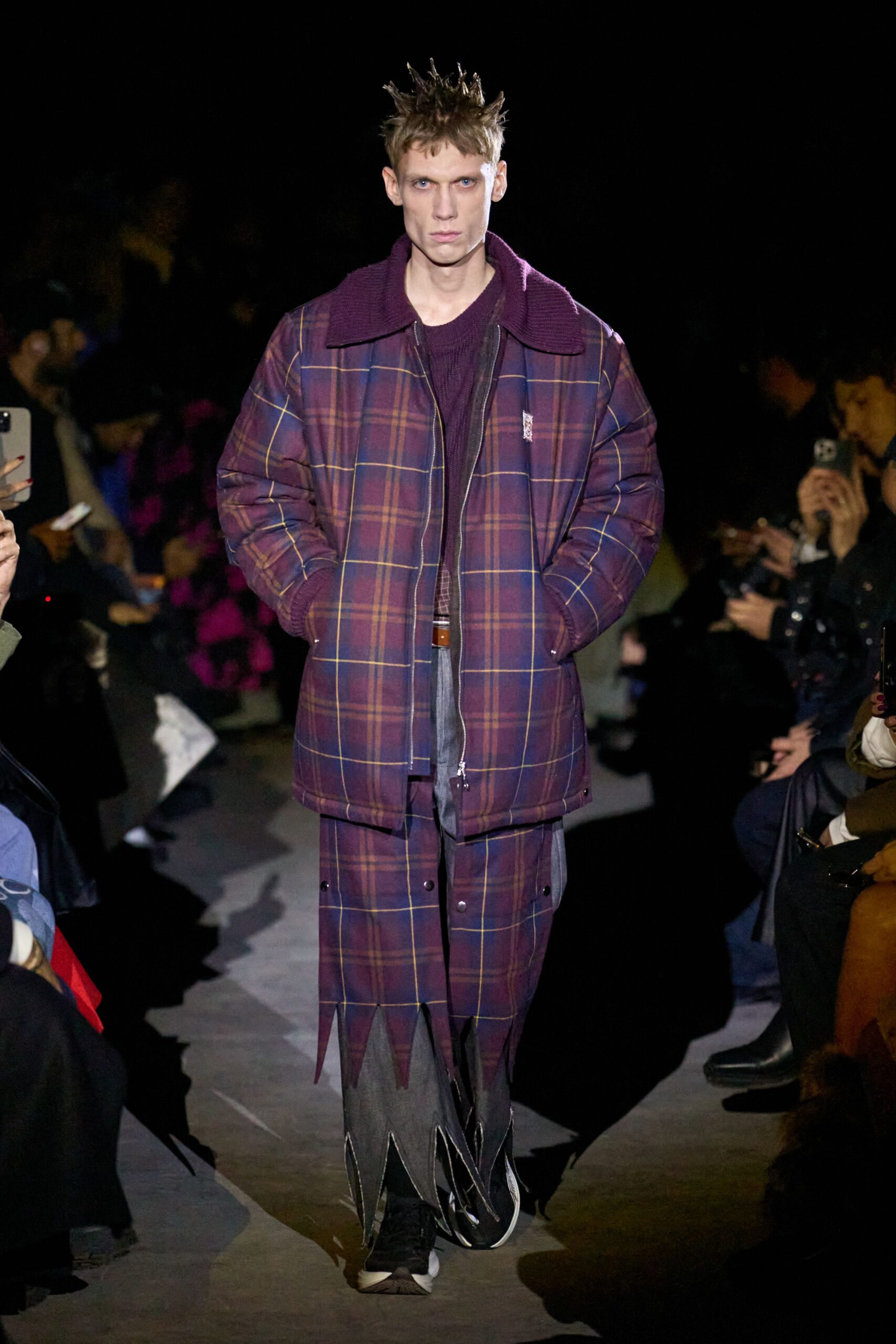 oversized checked jacket and pants
