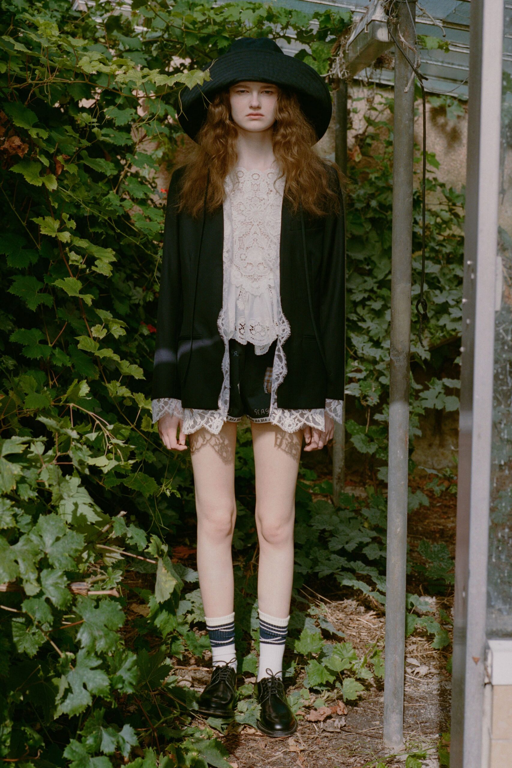 black velvet coat with lace blouse