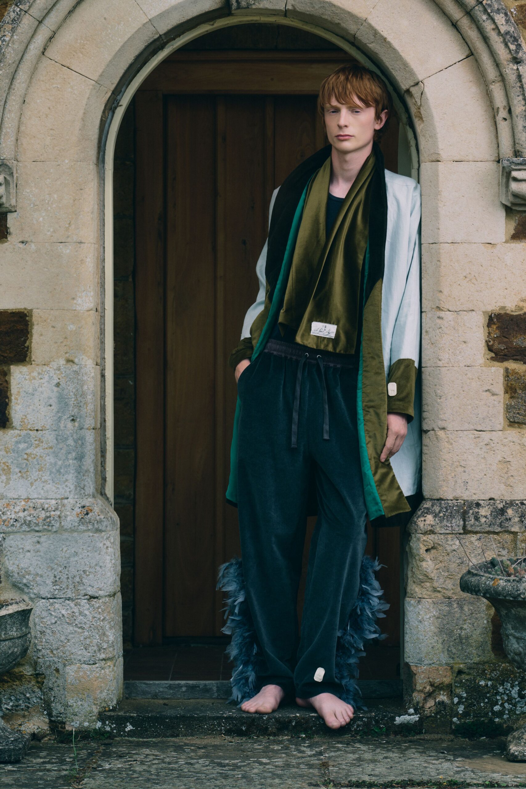 black velvet long-sleeve relaxed layered coat