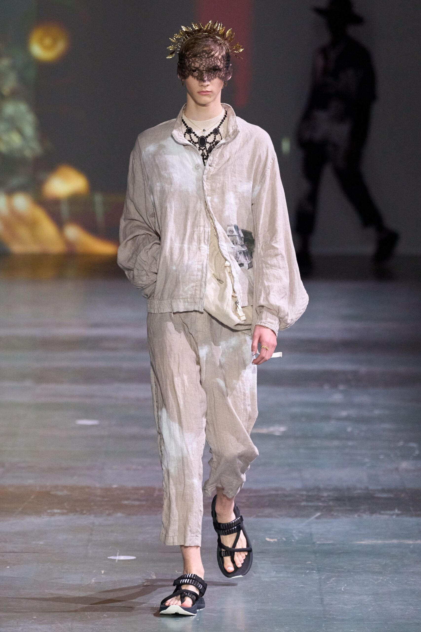 beige relaxed jacket and pants