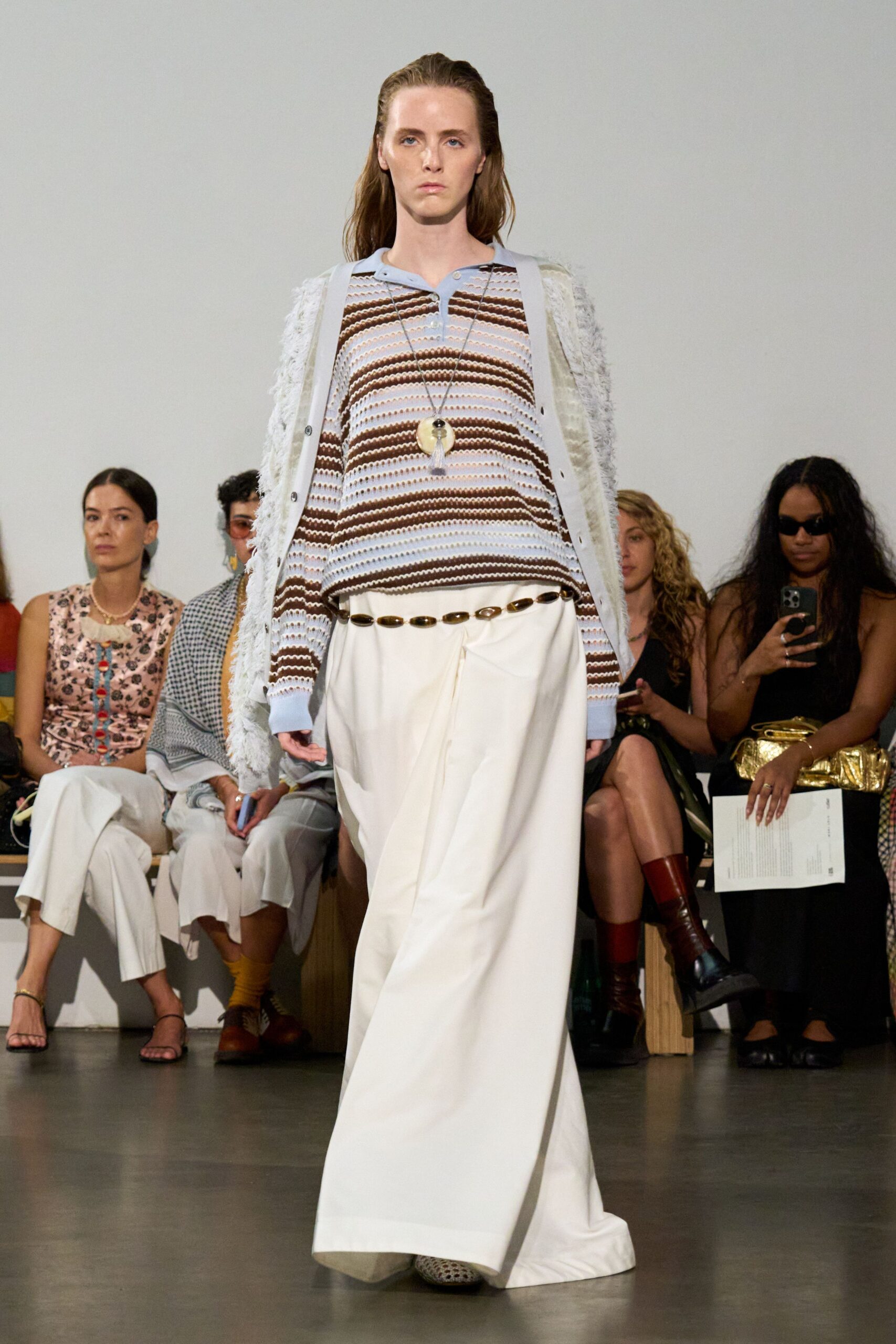 white cotton long-sleeve v-neck relaxed layered sheer top