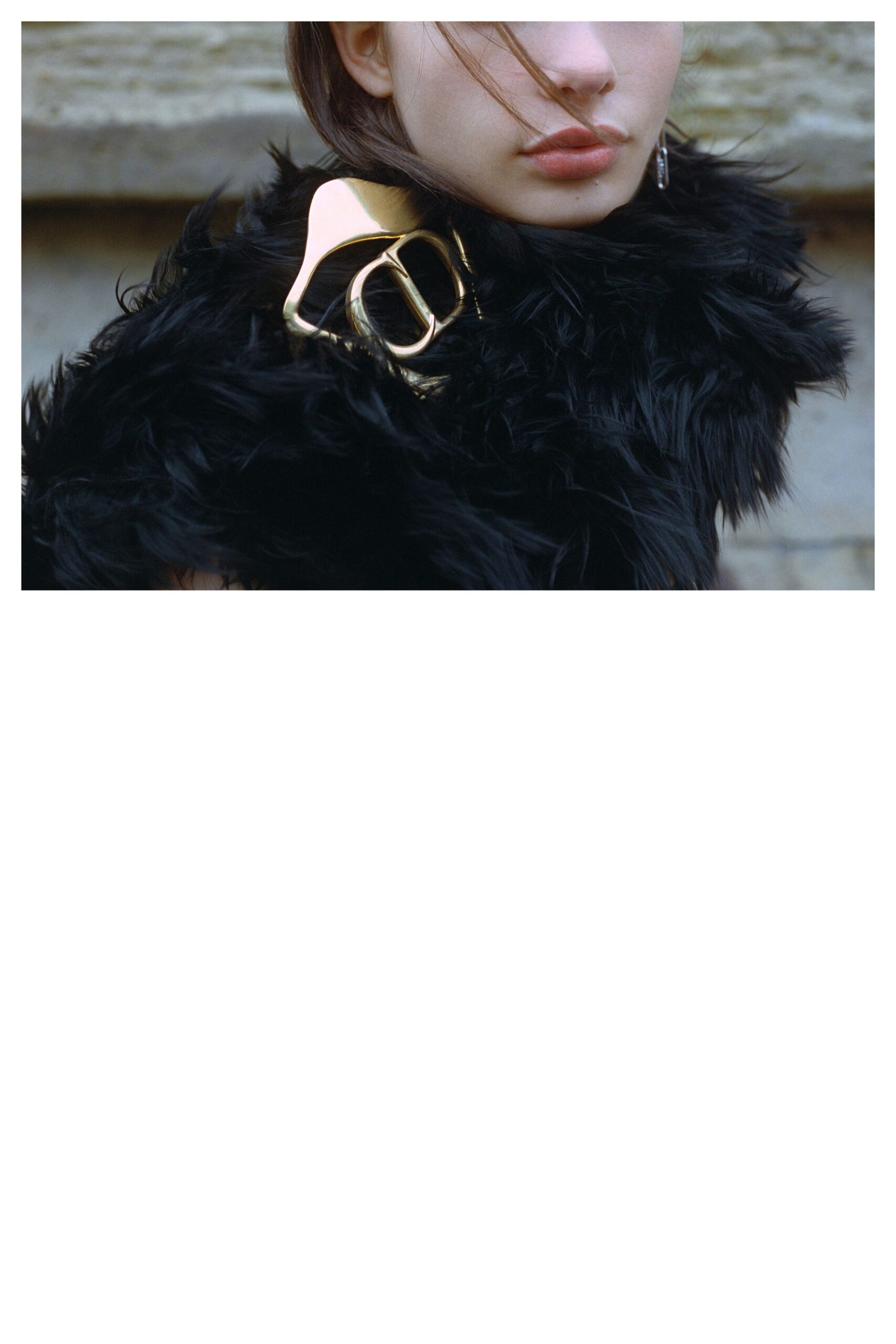 black fur relaxed coat