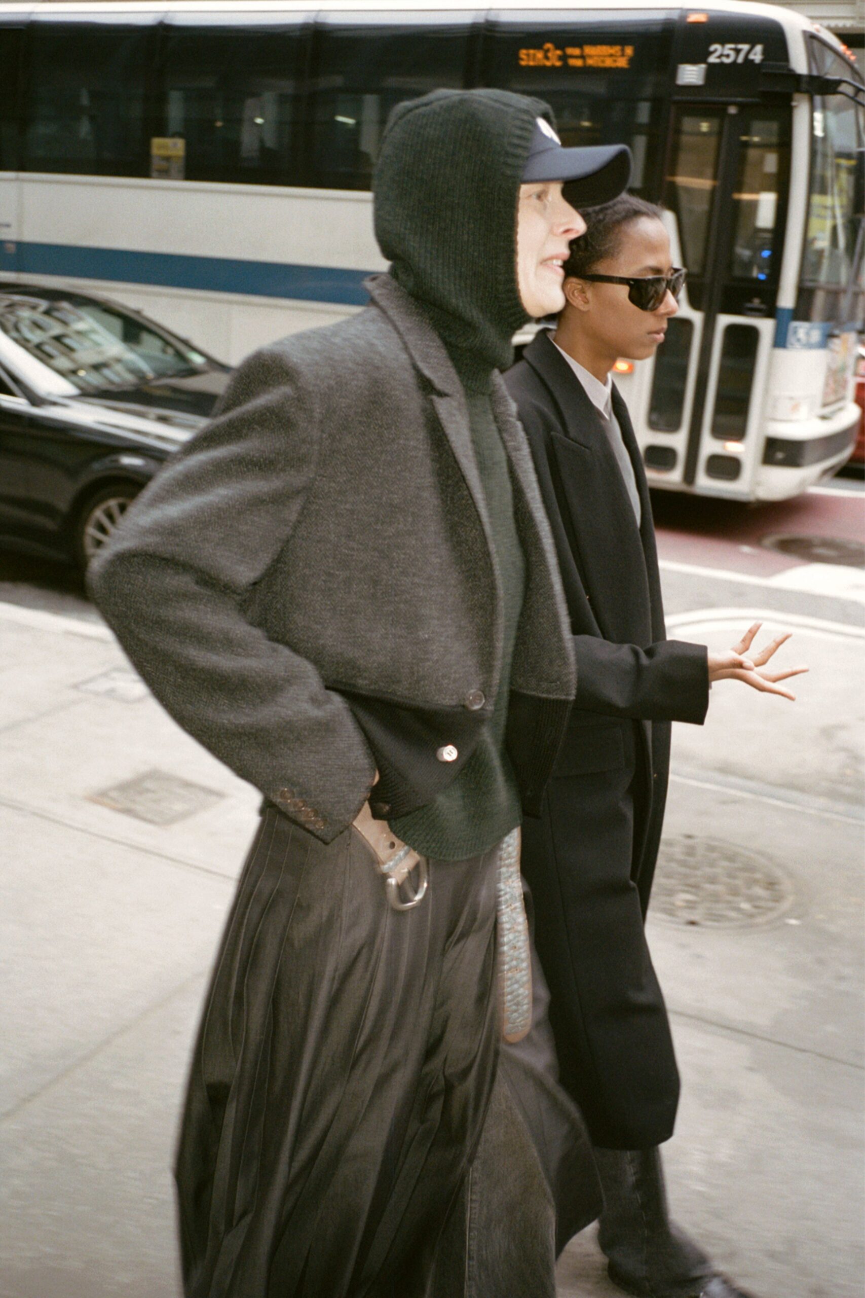gray wool long-sleeve collared fitted buttoned jacket