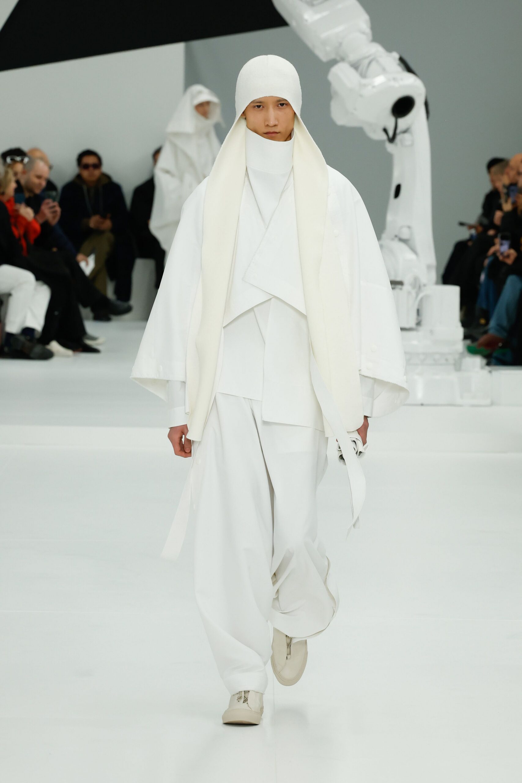 white relaxed jacket and pants