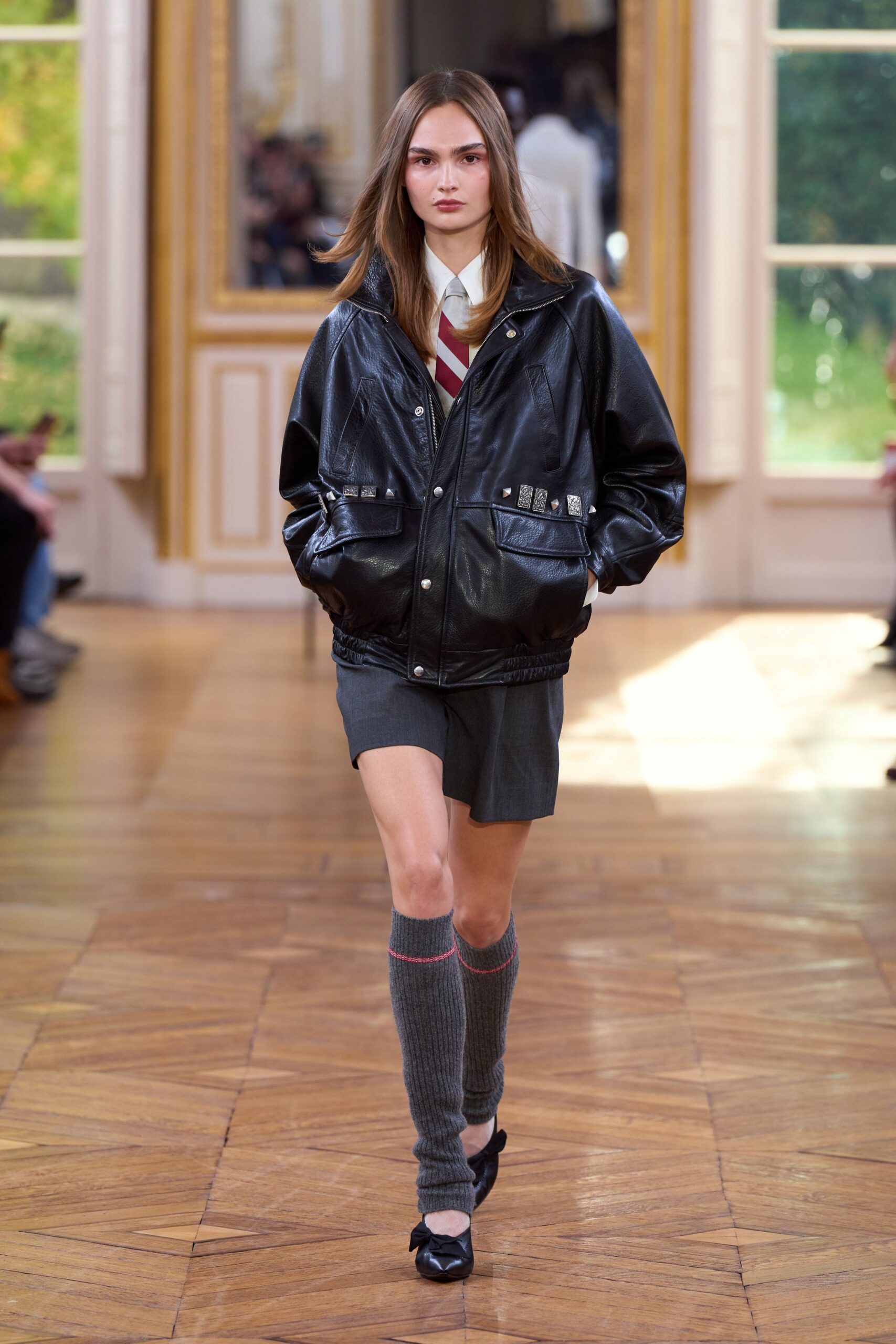 black leather oversized jacket