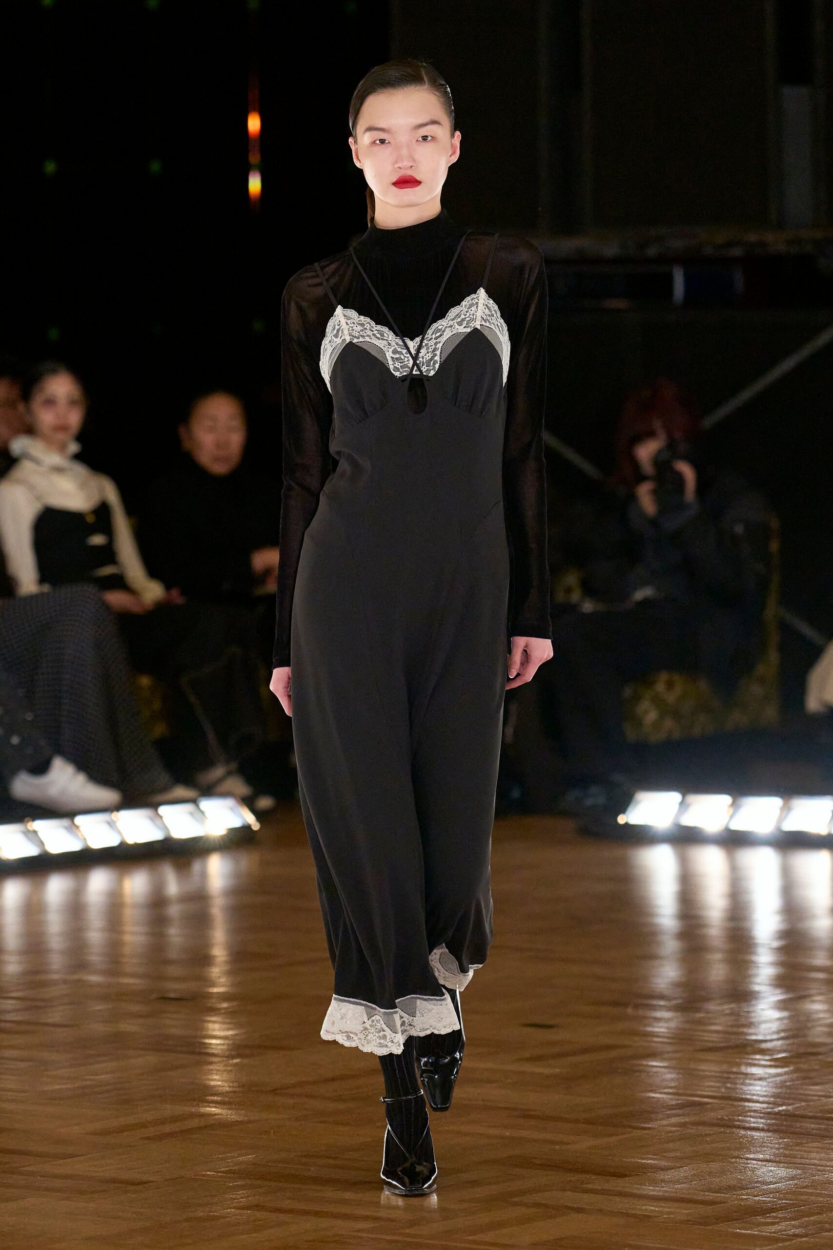 black silk fitted jumpsuit