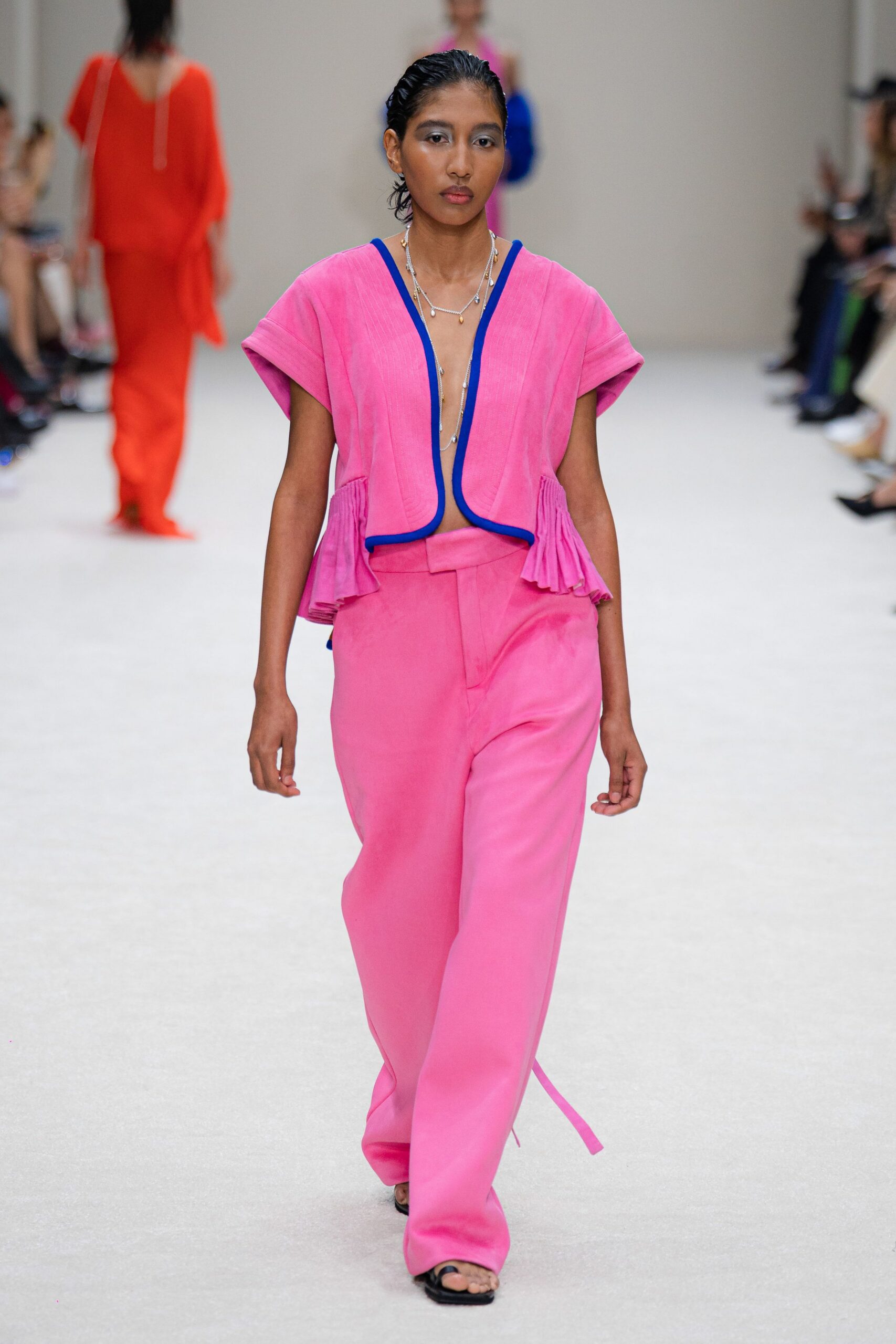 pink top and pants outfit