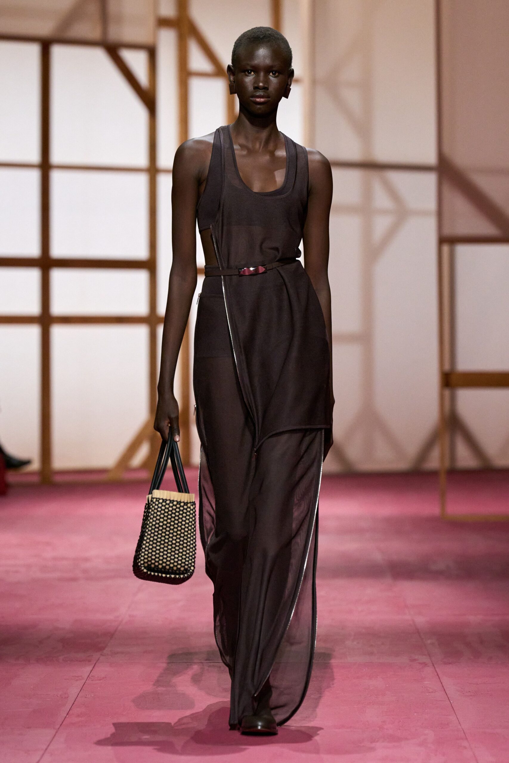 black silk sleeveless maxi dress