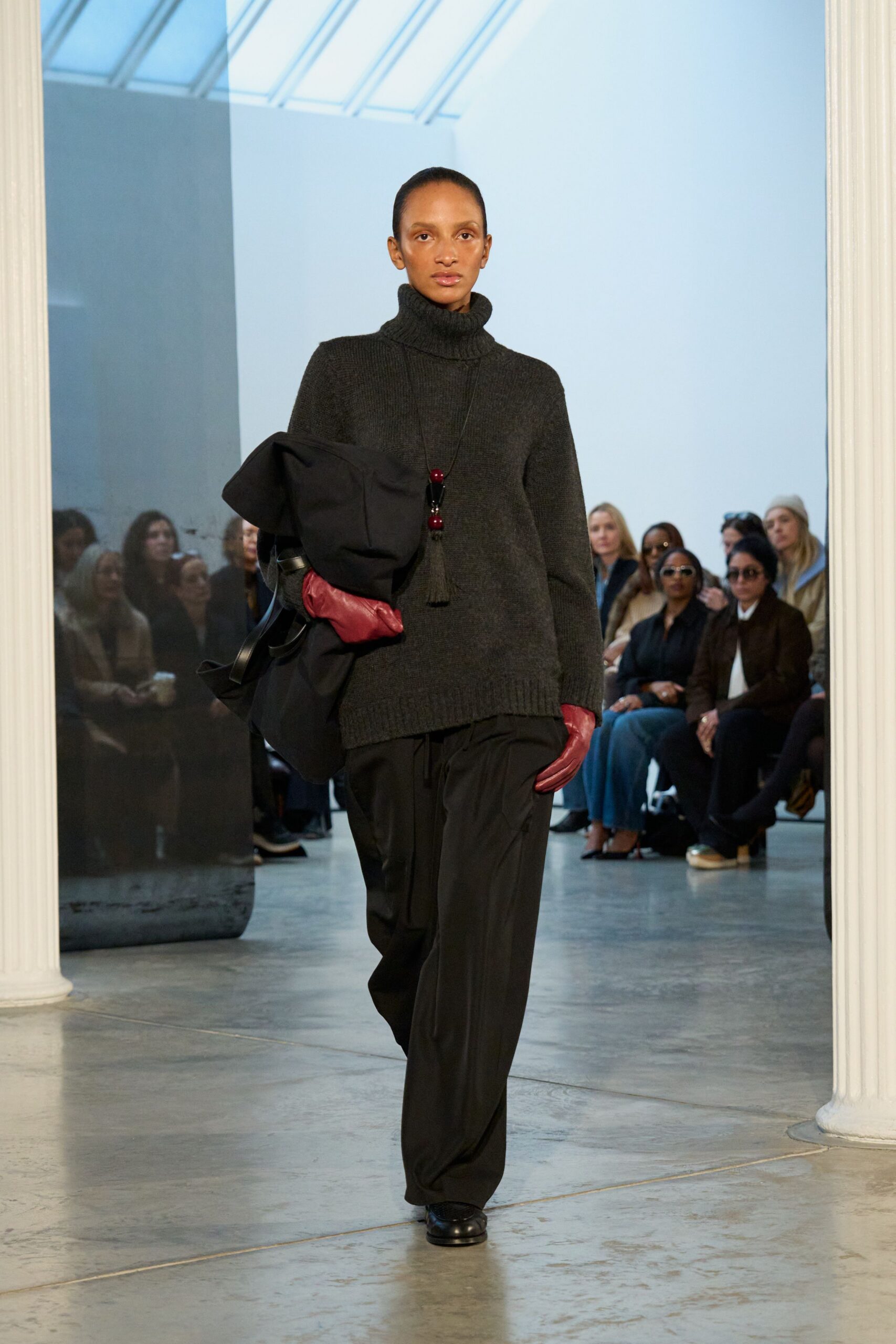 black wool sweater and pants