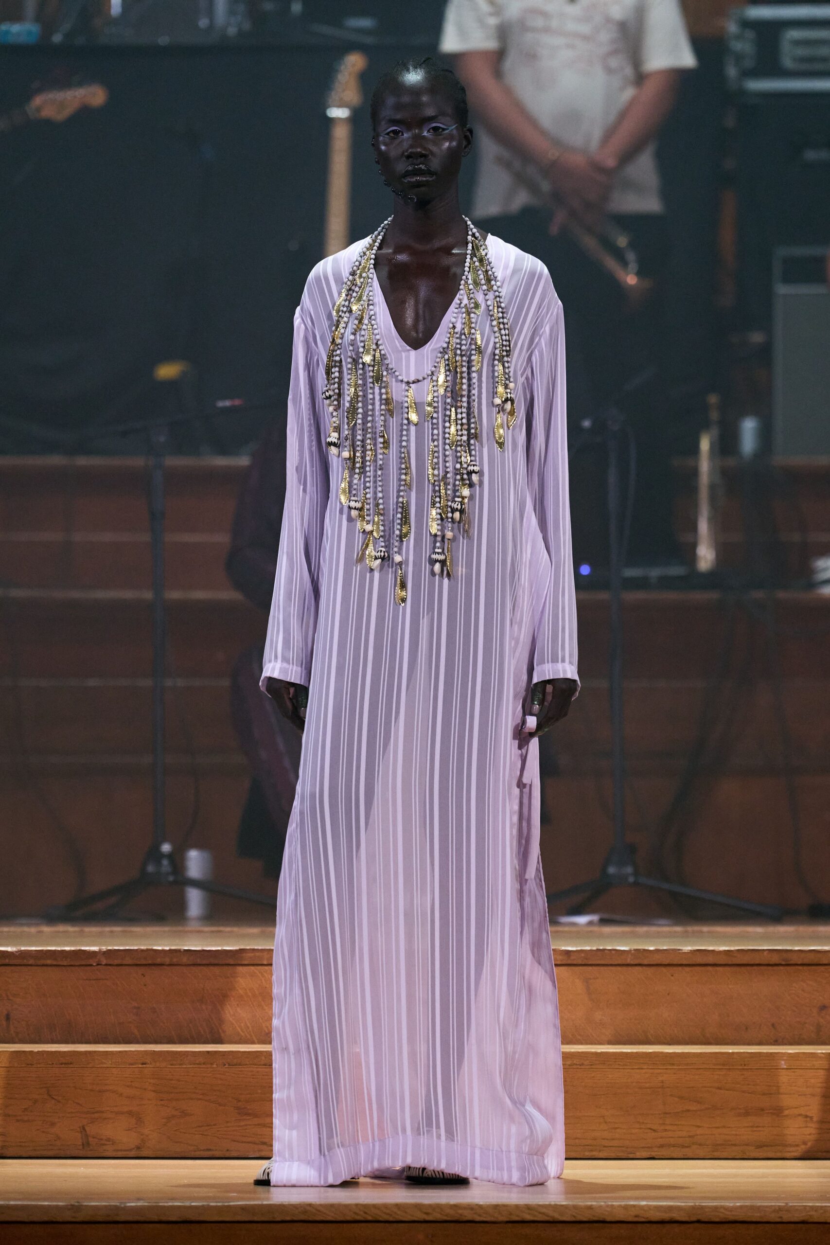 lavender silk relaxed gown