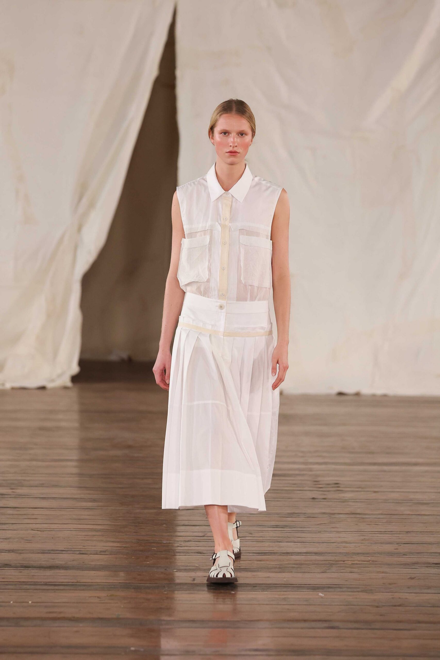 white cotton sleeveless dress