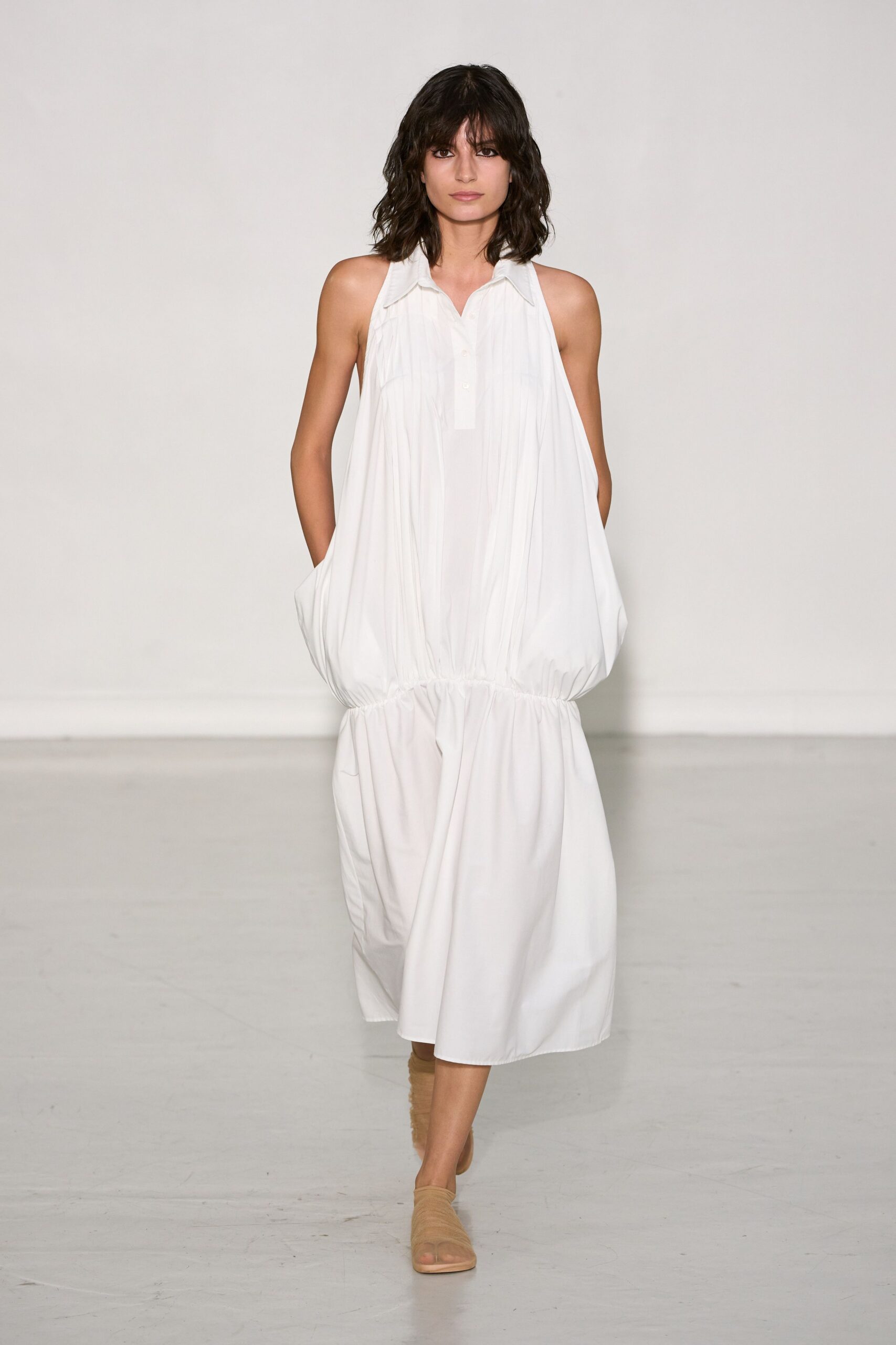 white relaxed sleeveless dress