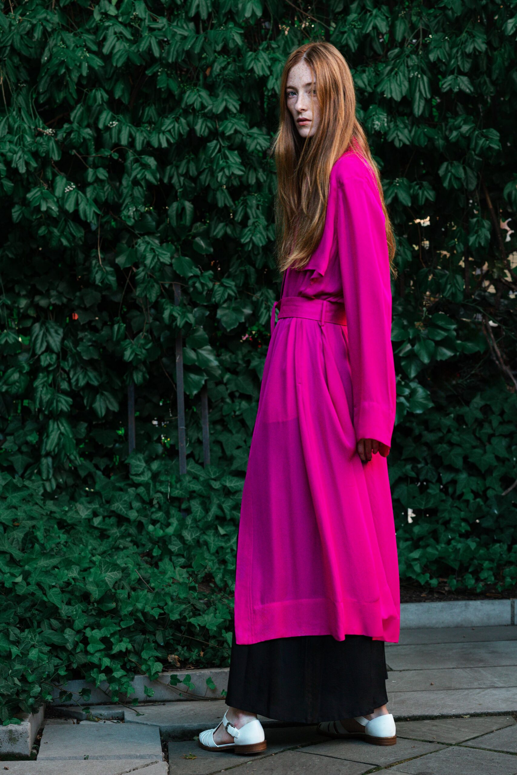 black cotton fitted straight-leg maxi skirt