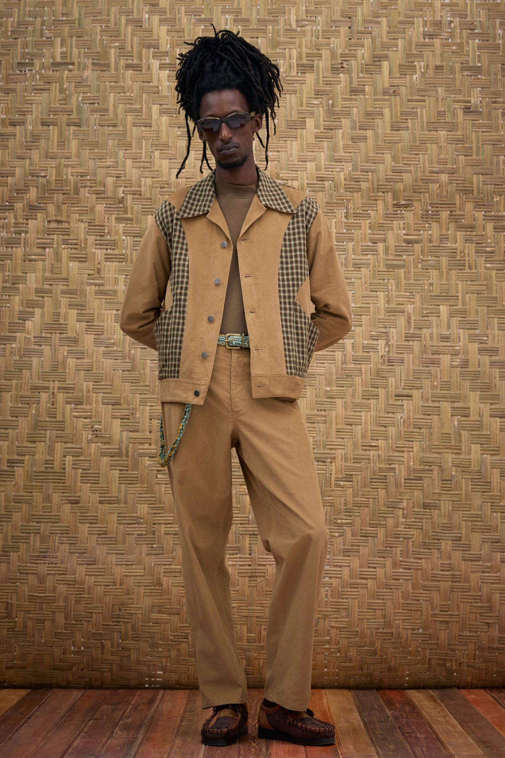 brown relaxed jacket and pants